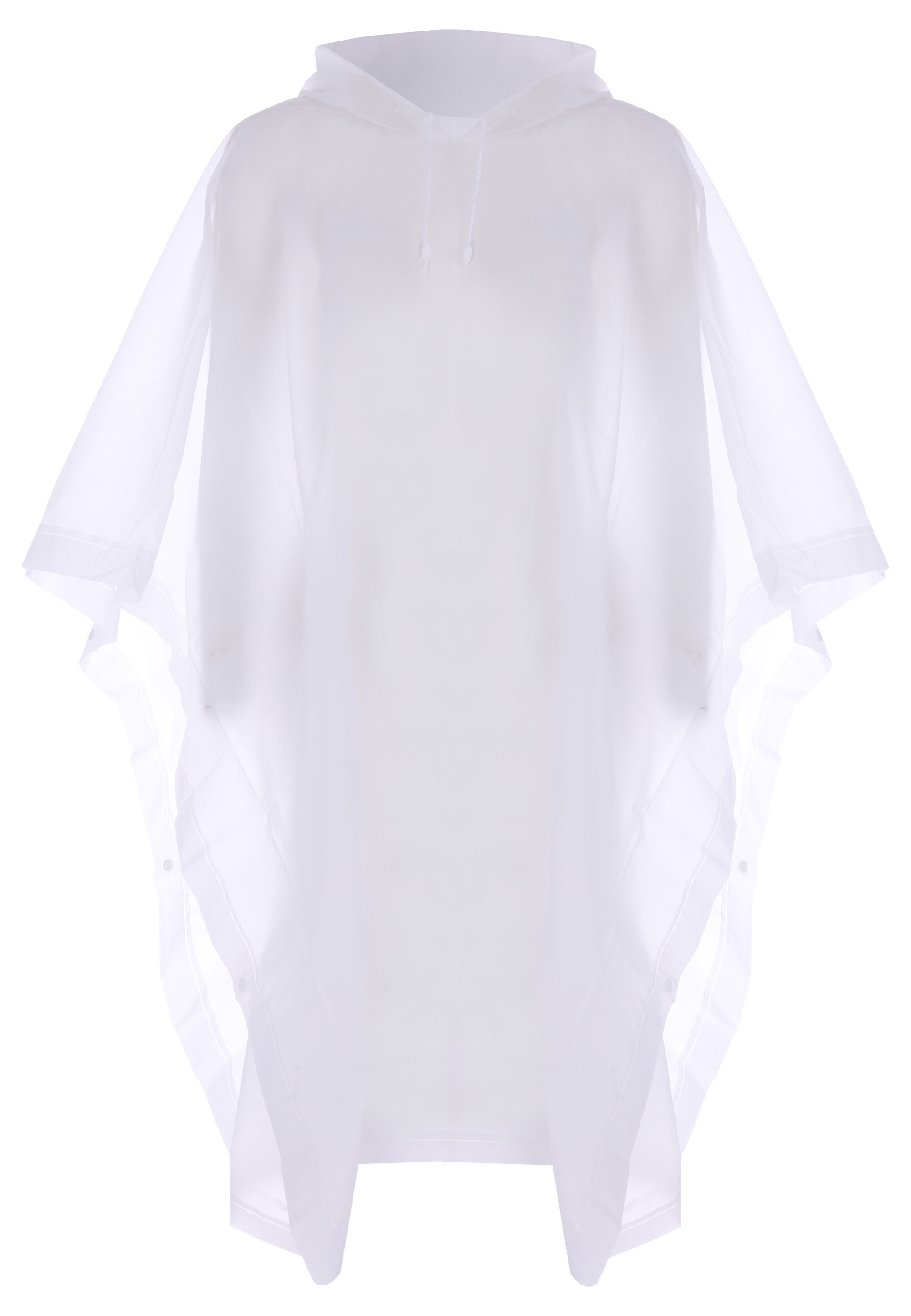 Womens White Plain Packable Rain Poncho