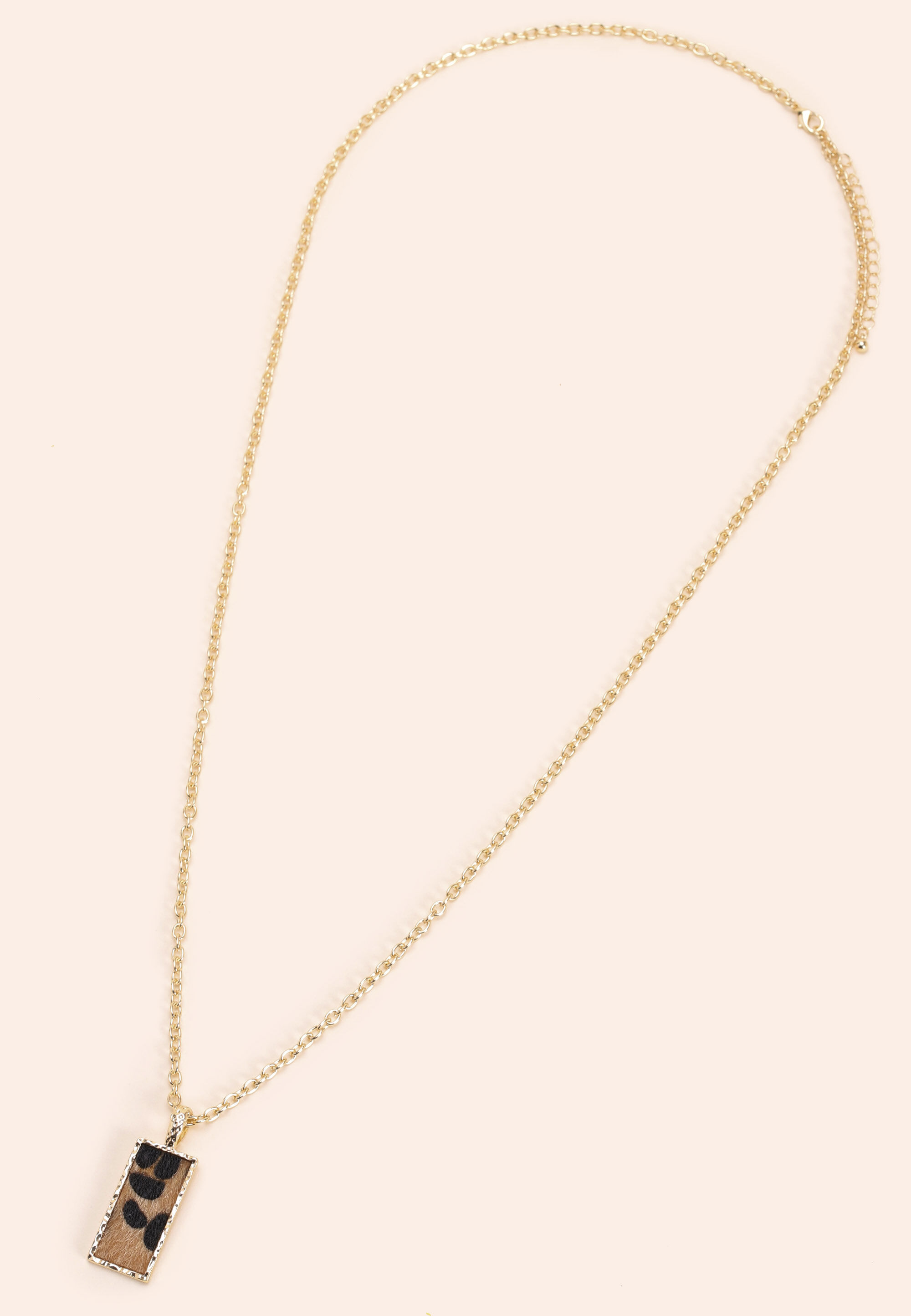 Womens Gold Animal Print Pendant Necklace