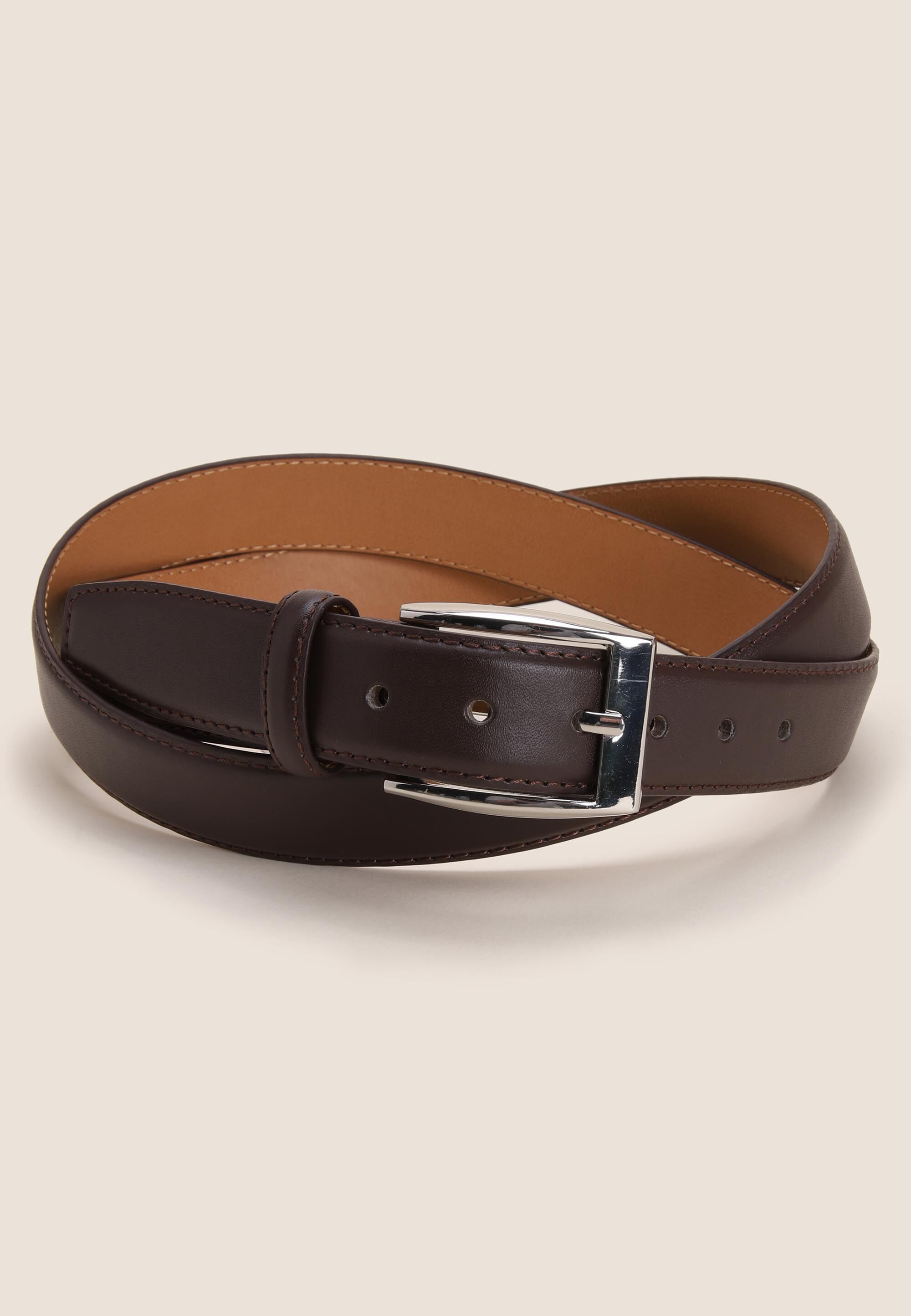 Mens Brown Plain Formal Belt