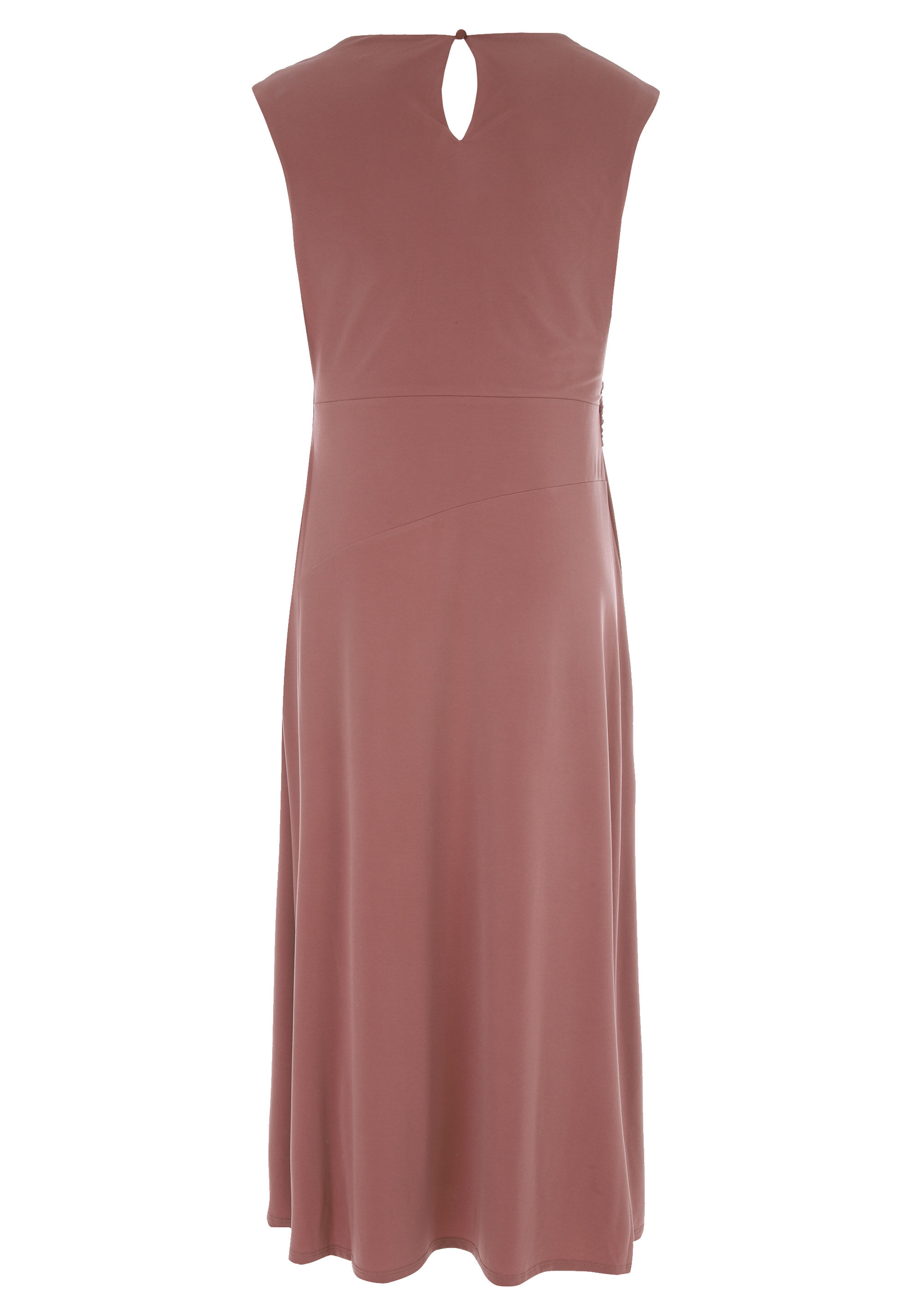 Womens Pink Asymmetrical Drape Midi Dress