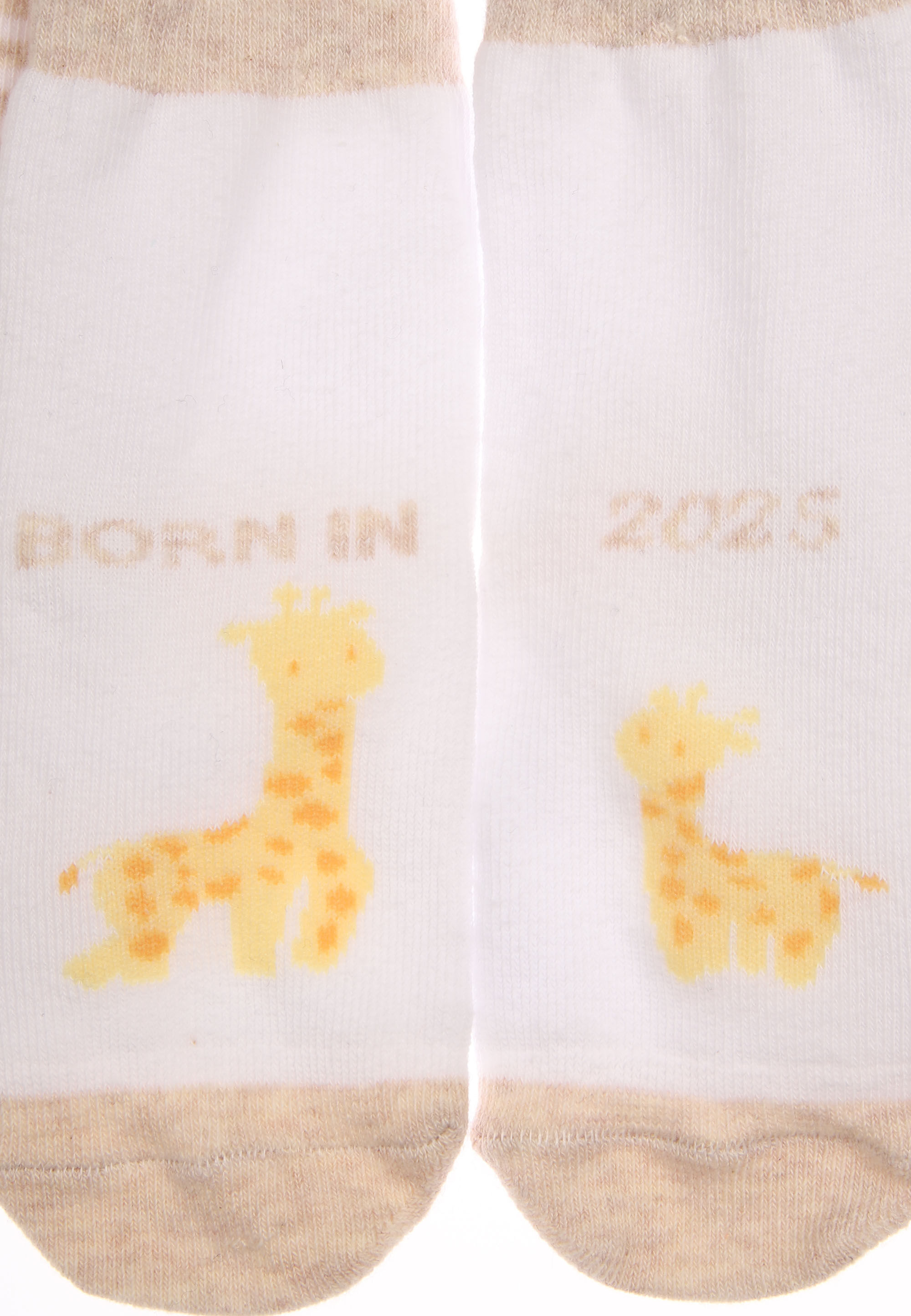 Baby Unisex 3pk White & Cream Born In 2025 Socks
