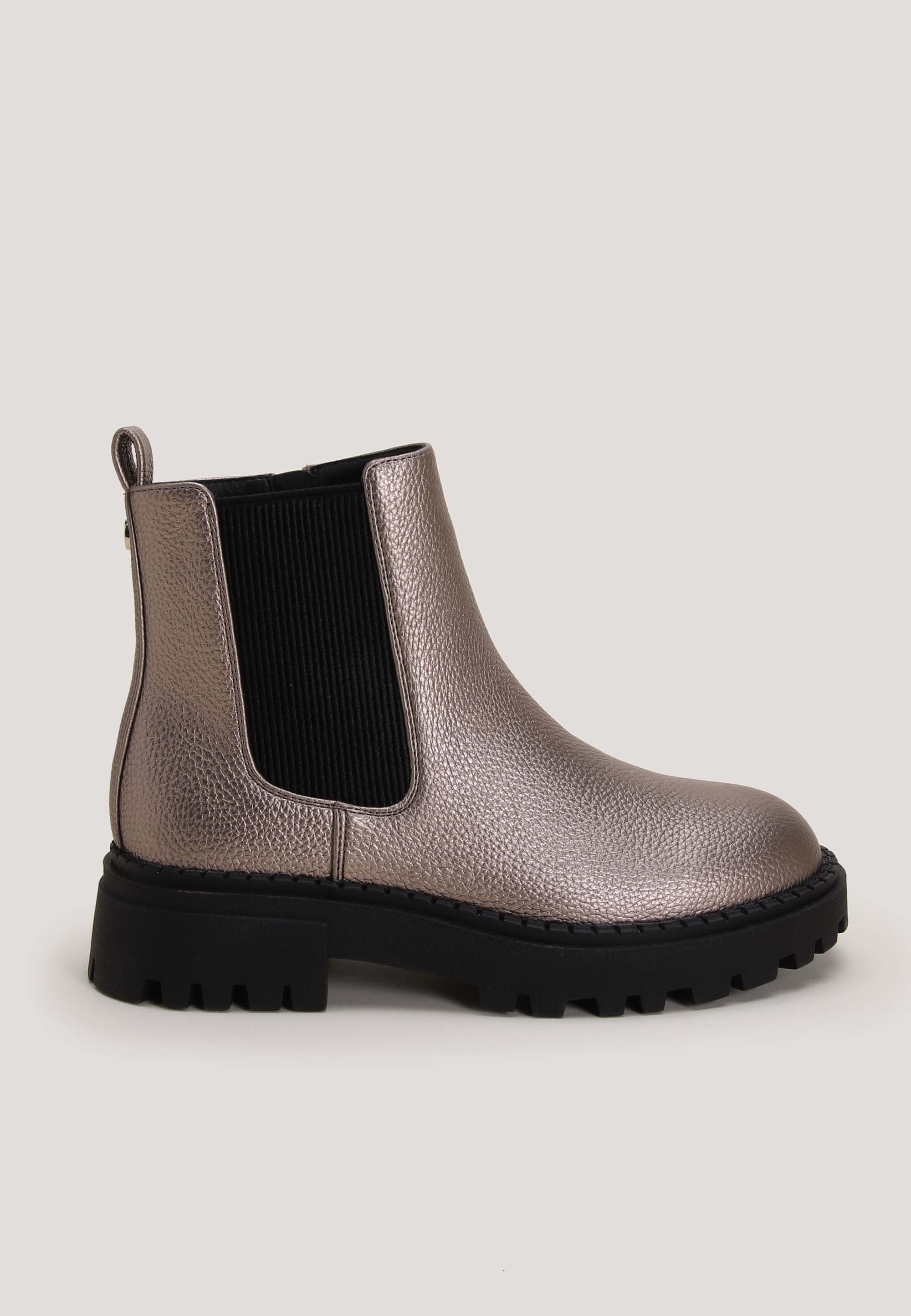 Older Girls Metallic Silver Chelsea Ankle Boots