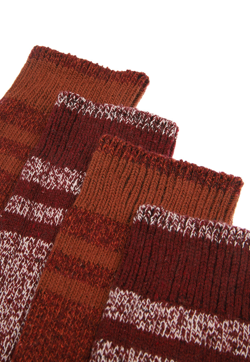 Mens 2pk Burgundy Thermal Socks