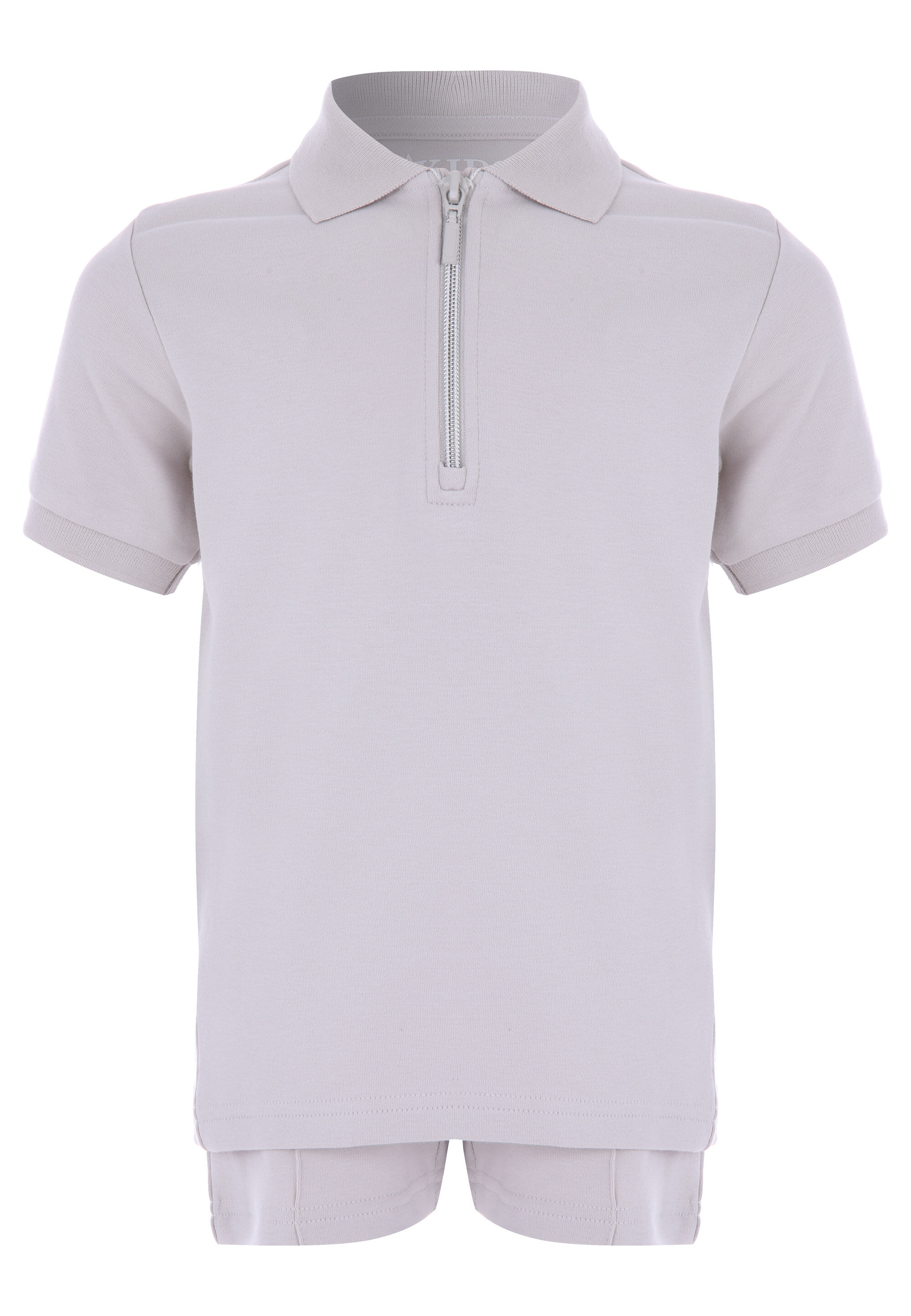 Younger Boys Grey Polo Shirt and Short Set