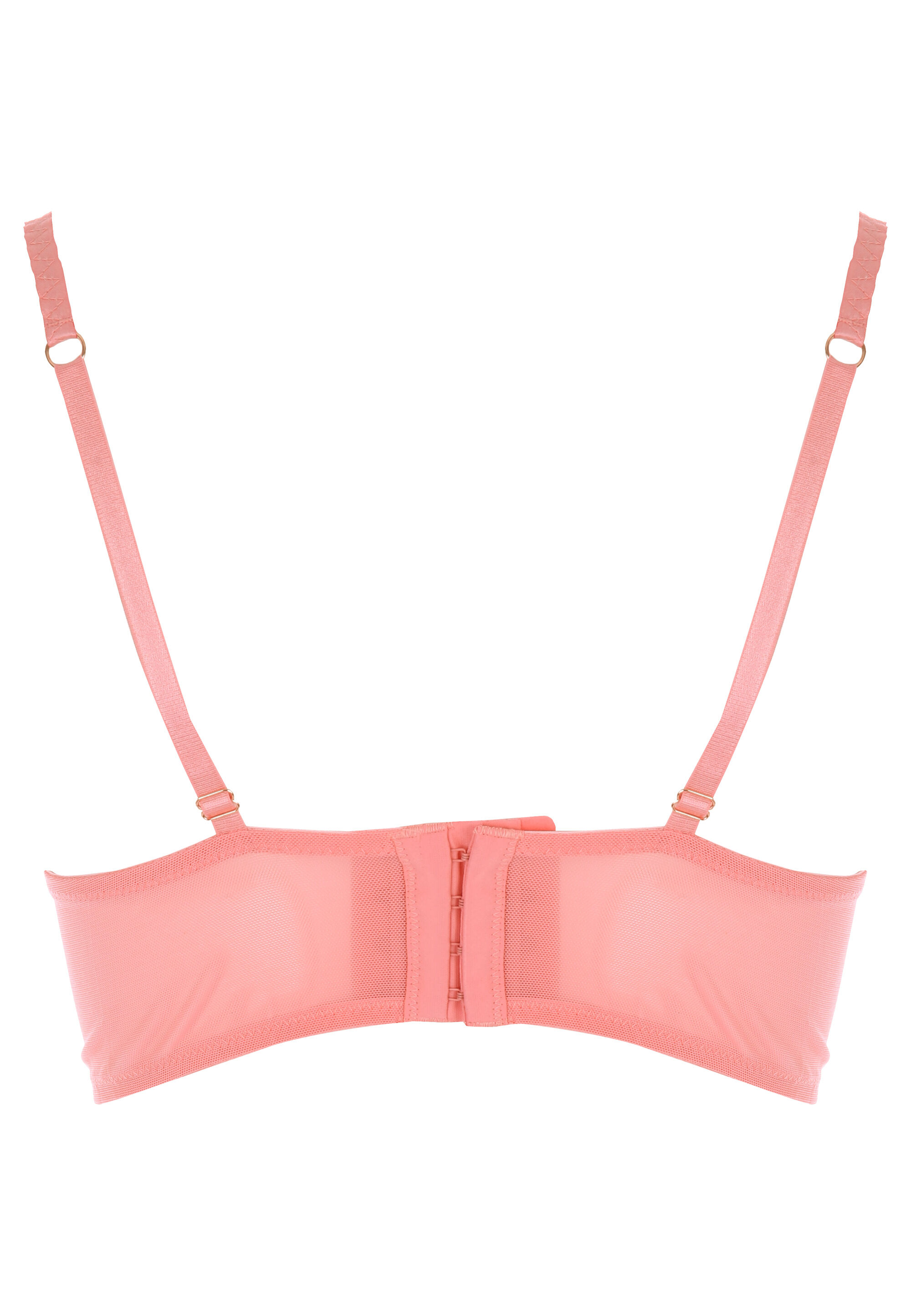 Womens Coral Floral Longline Satin Bra