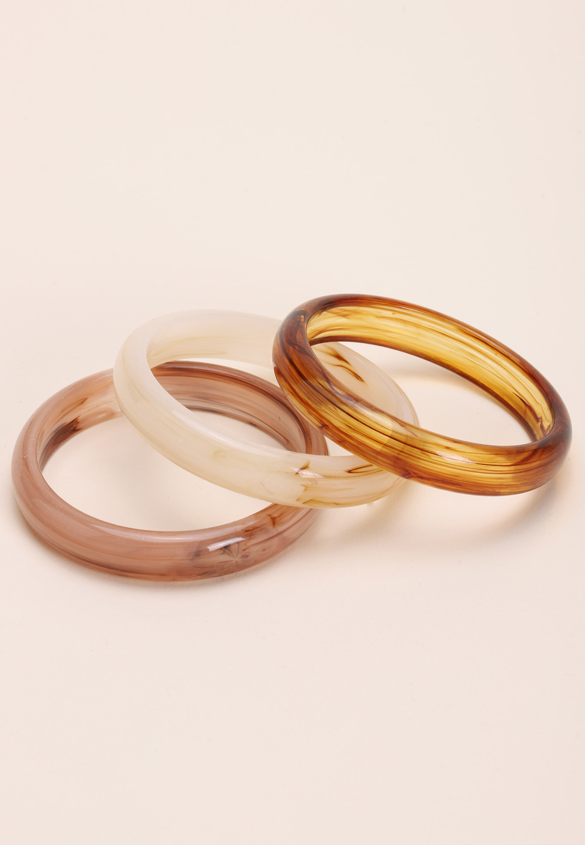 Womens 3pk Brown Plain Bangle Bracelets