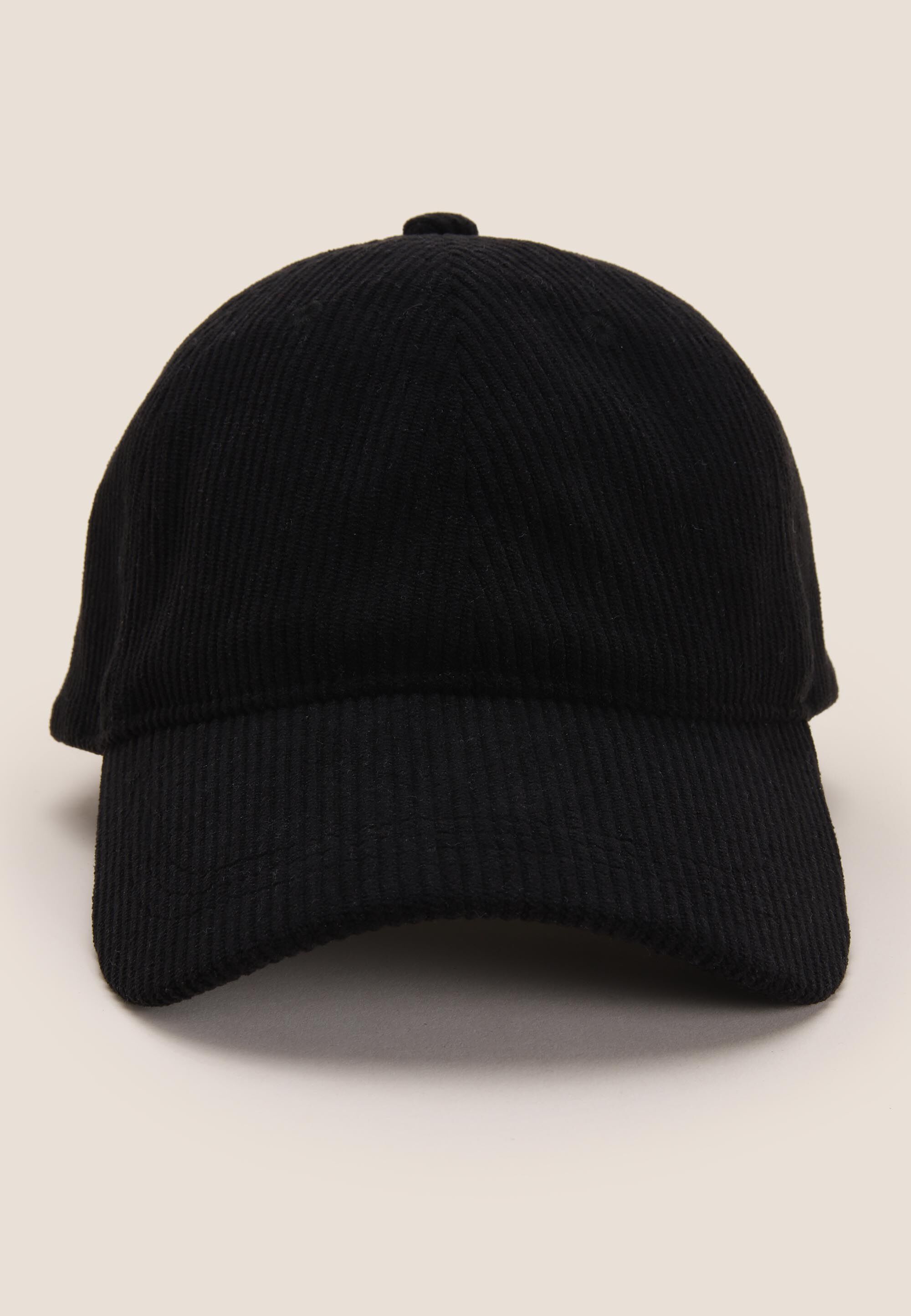 Mens Black Cord Cap