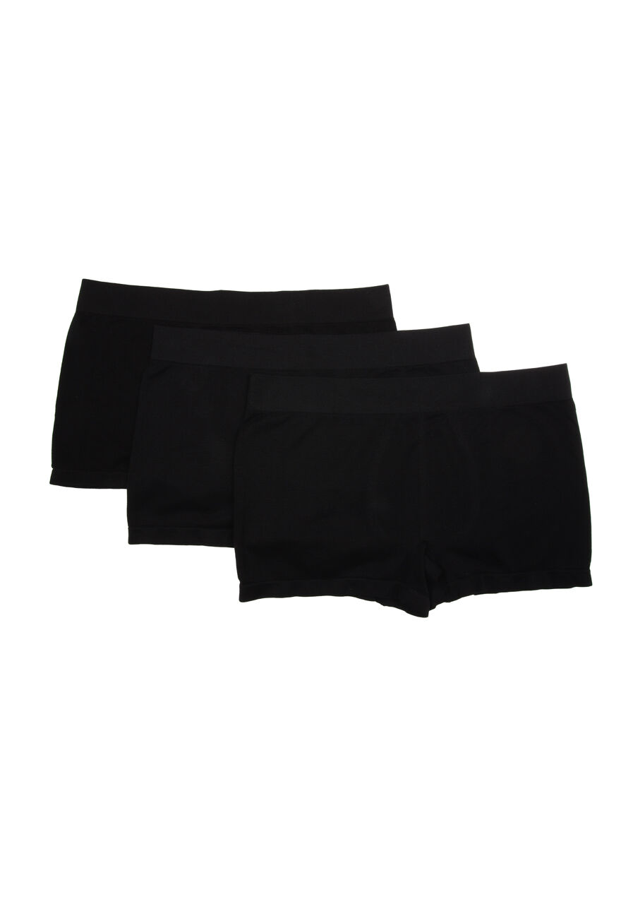 Mens 3pk Black Seamless Trunks