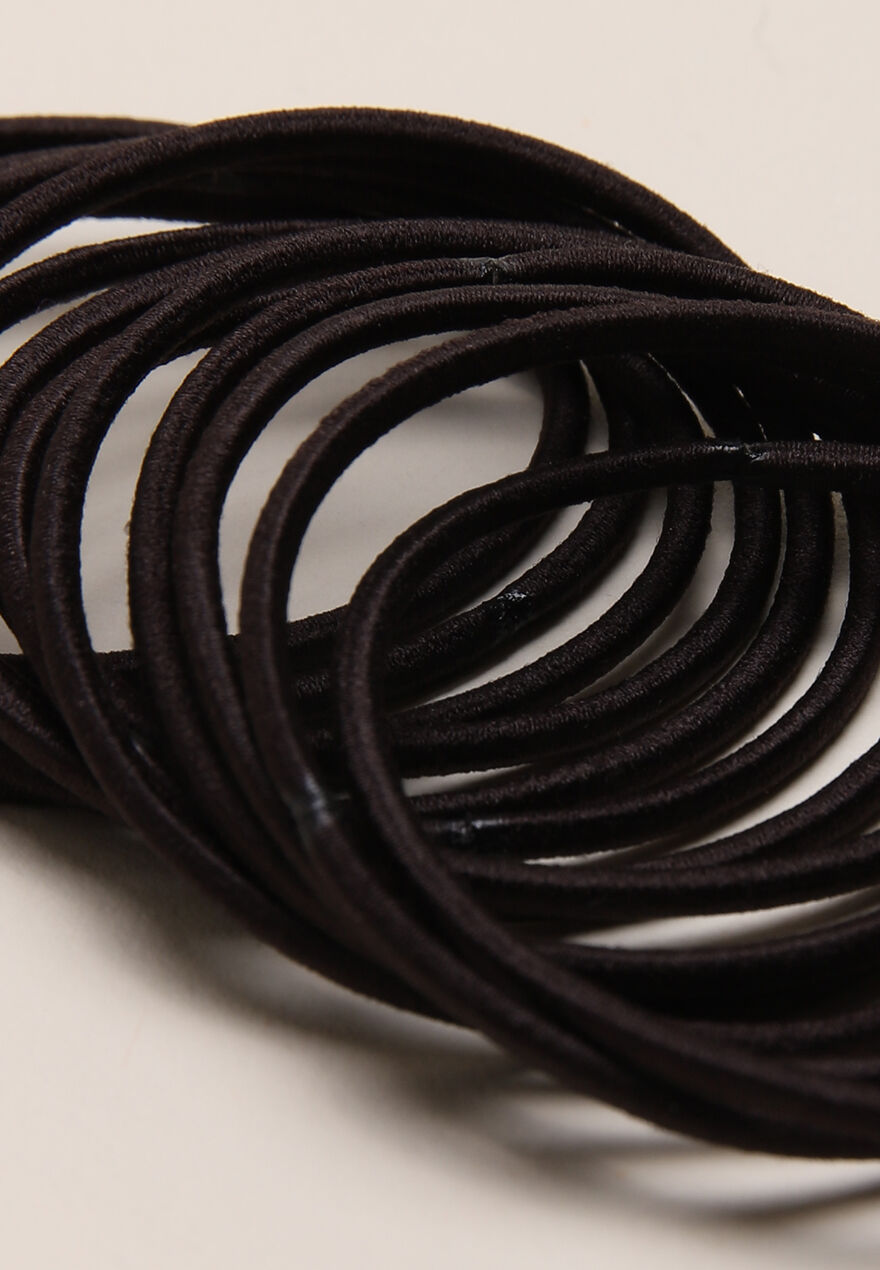 Womens 30pk Brown Skinny Hair Elastics