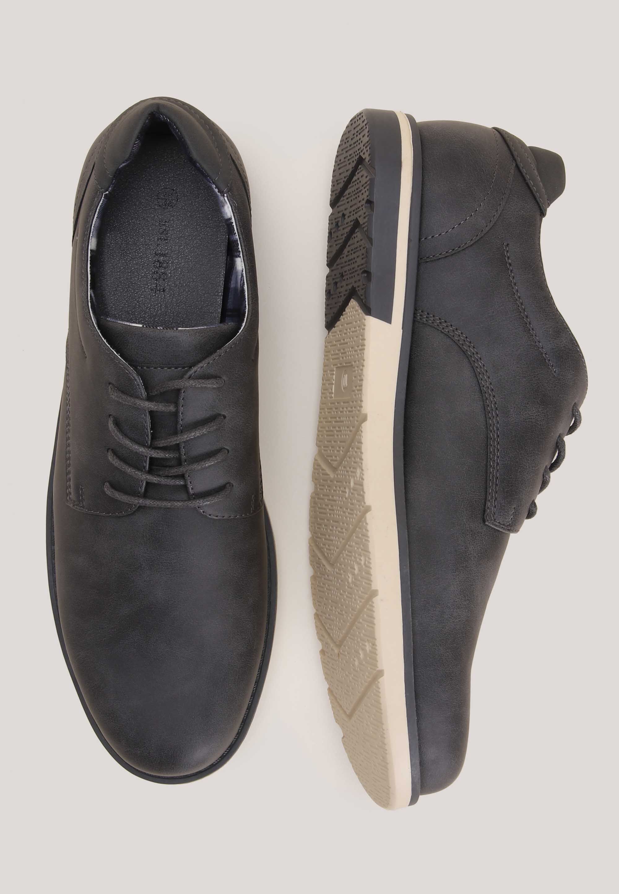 Mens Grey Casual Lace Up Shoes