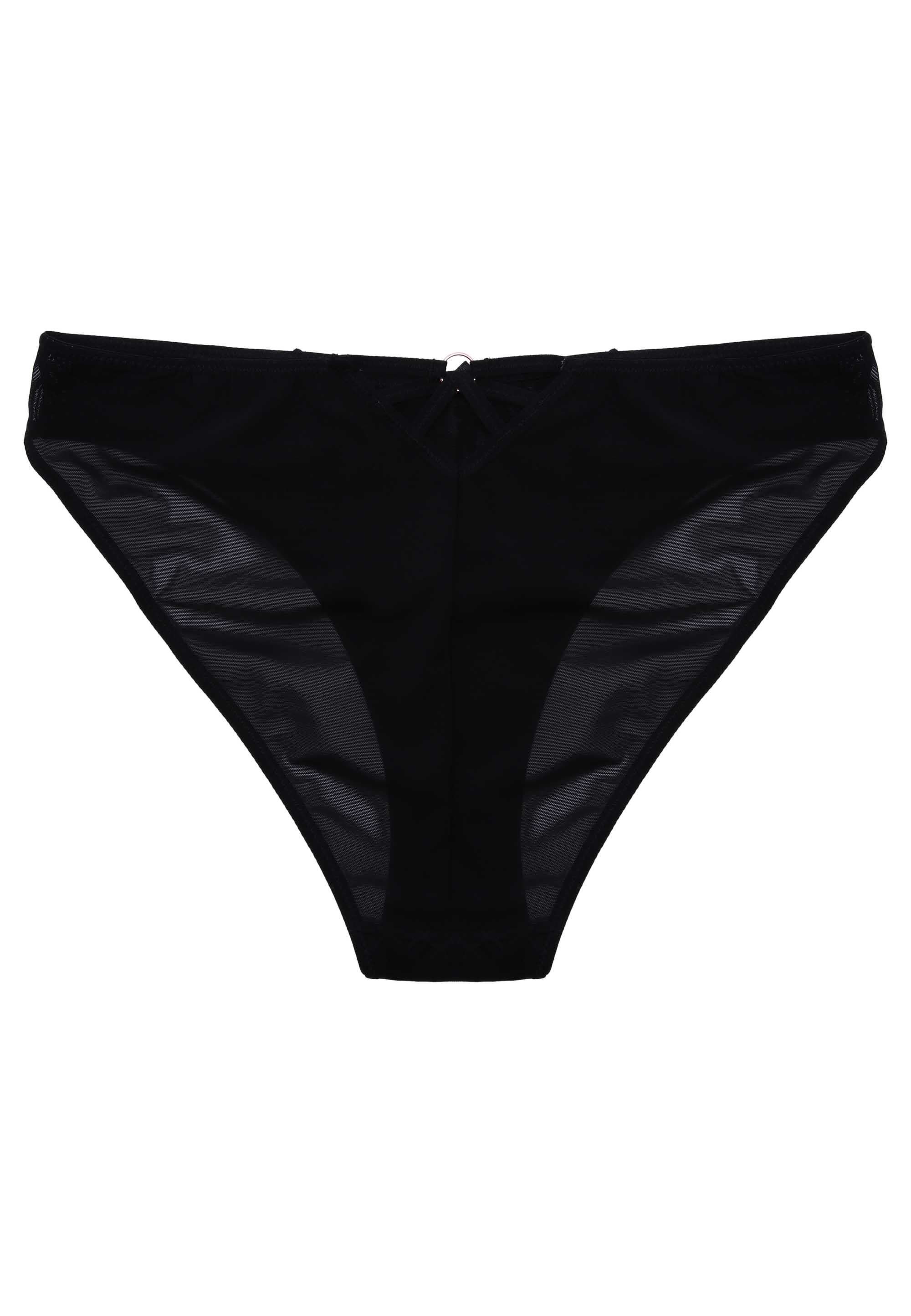 Womens Black Check Lace Naomi Briefs