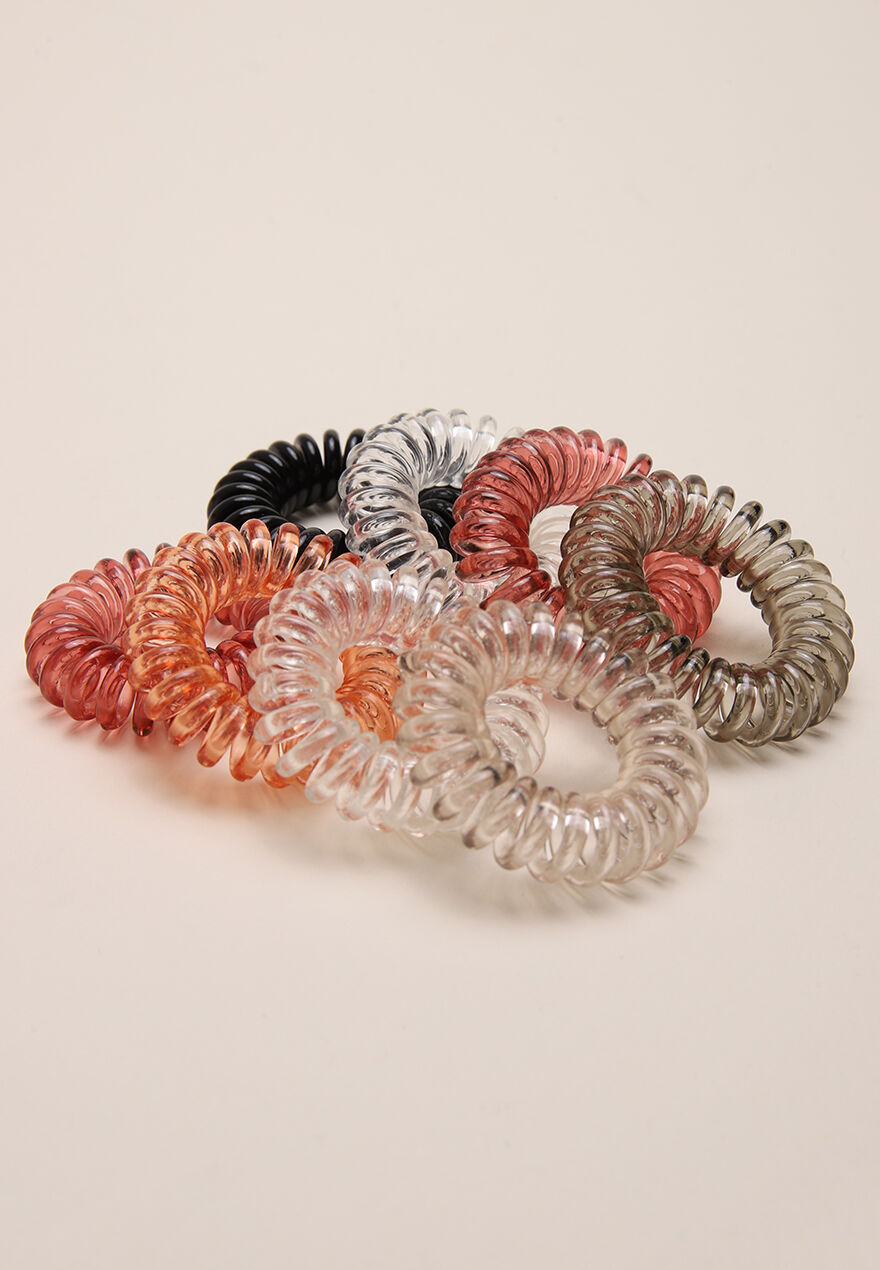 Womens 8pk Assorted Spiral Hair Bobbles
