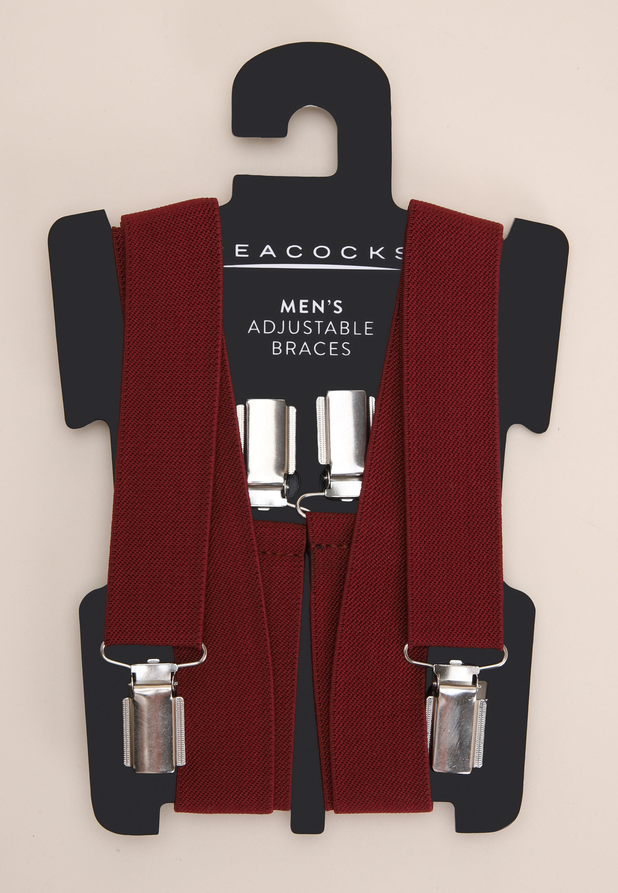 Mens Burgundy Adjustable Braces