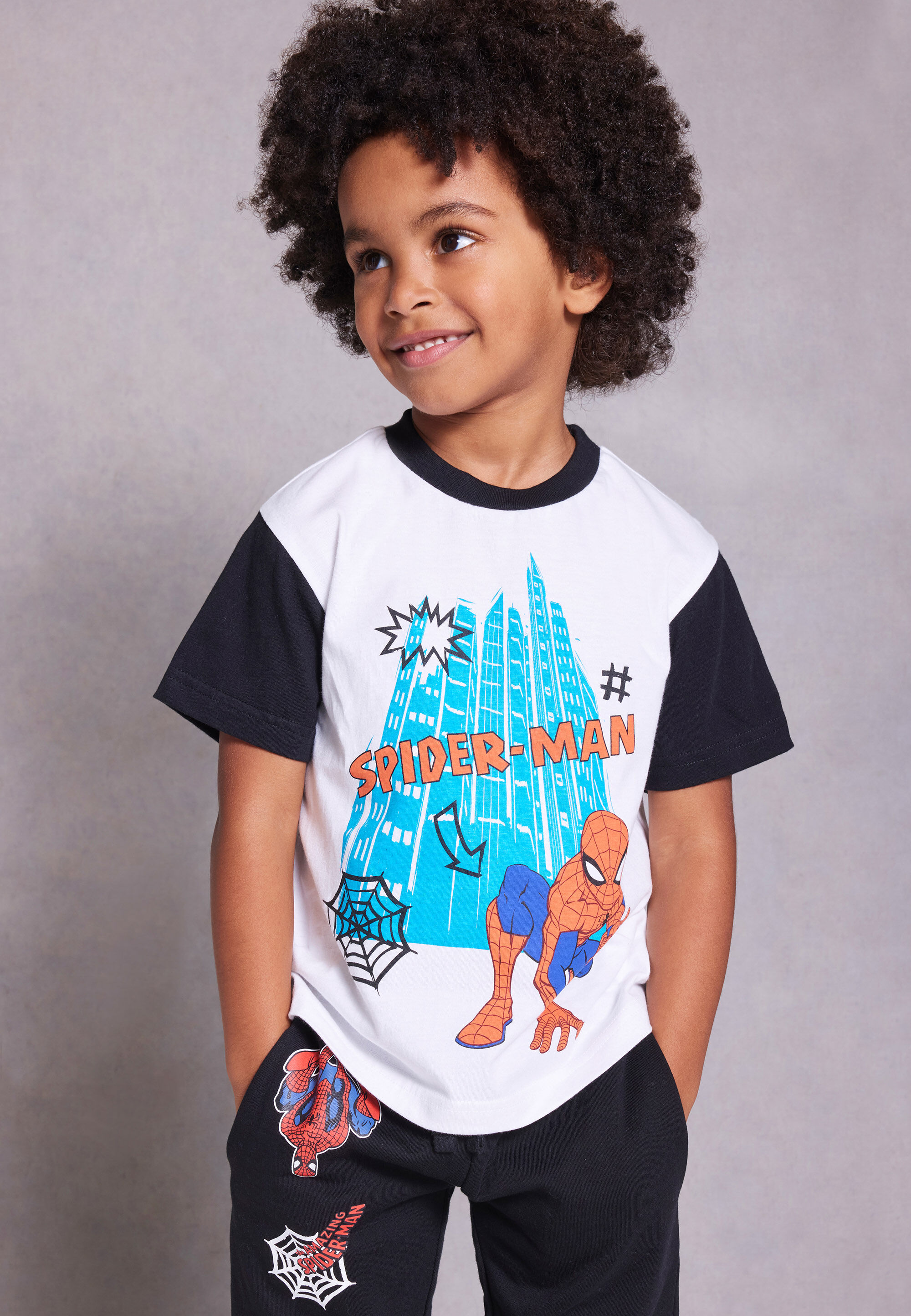 Younger Boys White Spider-Man Short Sleeve T-shirt