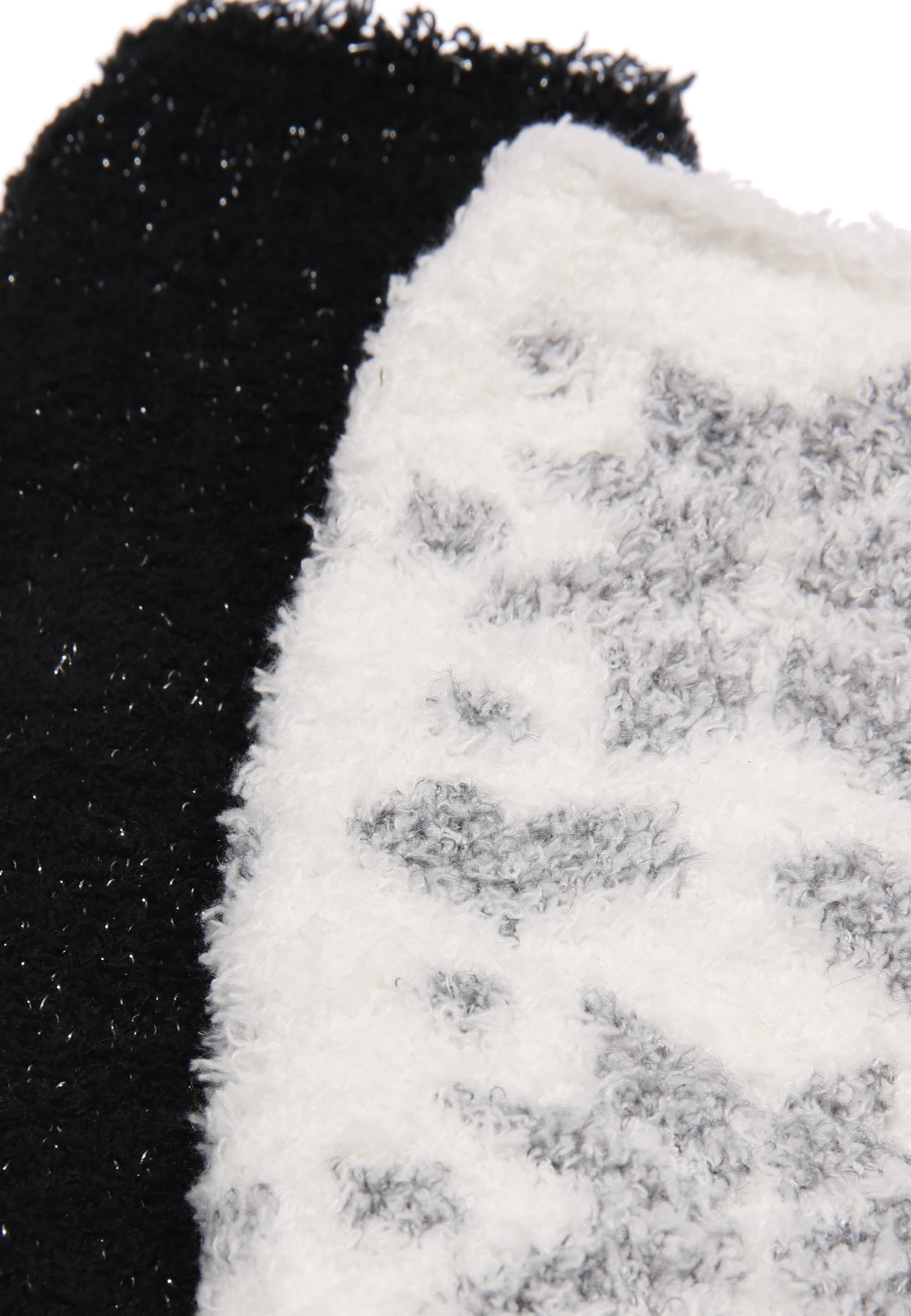 Womens 2pk Black & Grey Snowflake Marshmallow Socks