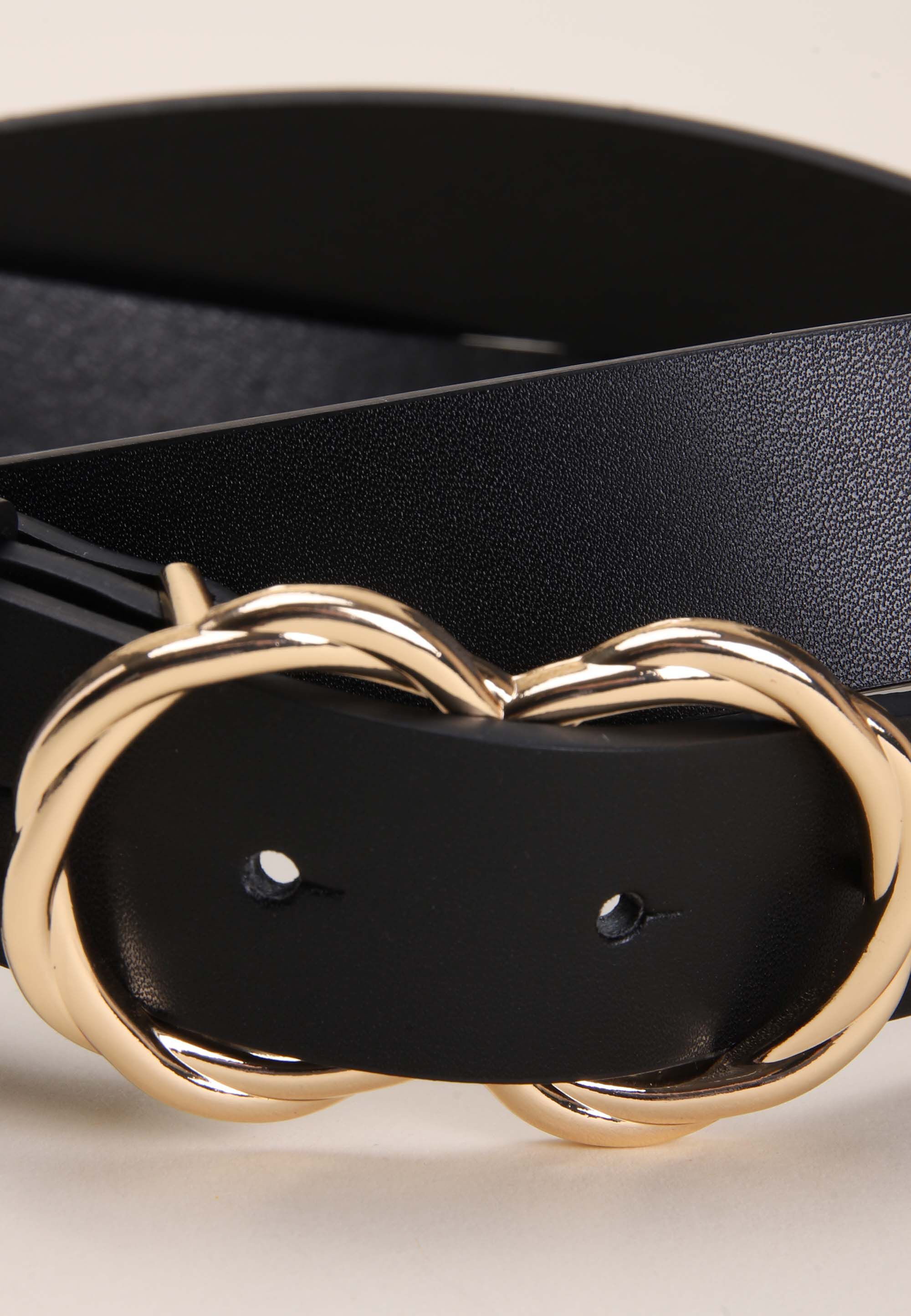 Womens Black Double Circle Belt
