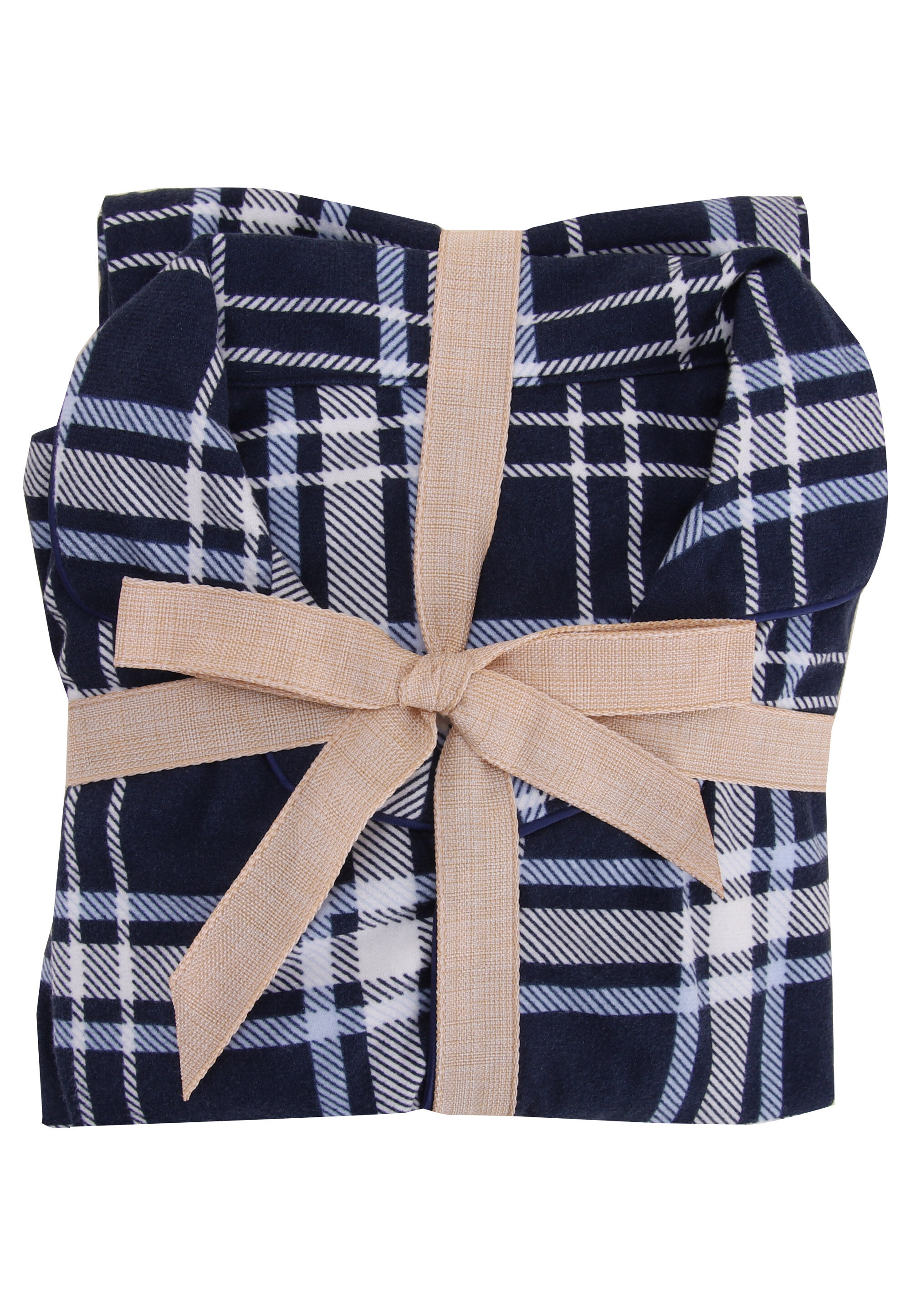 Boys Navy Check Pyjama Gift Set