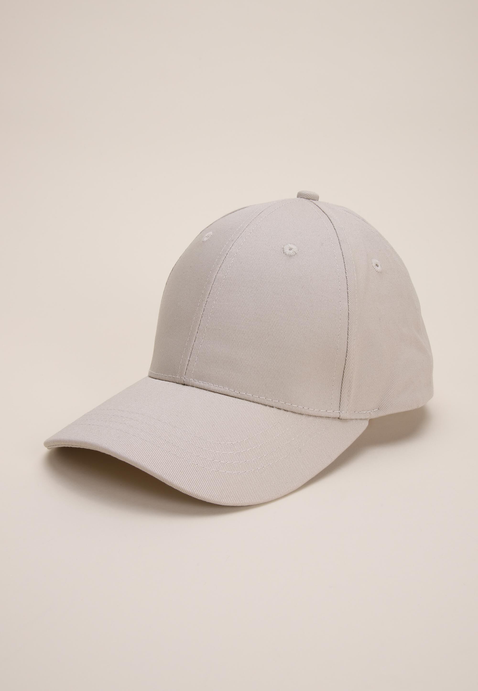Mens Cream Plain Baseball Cap