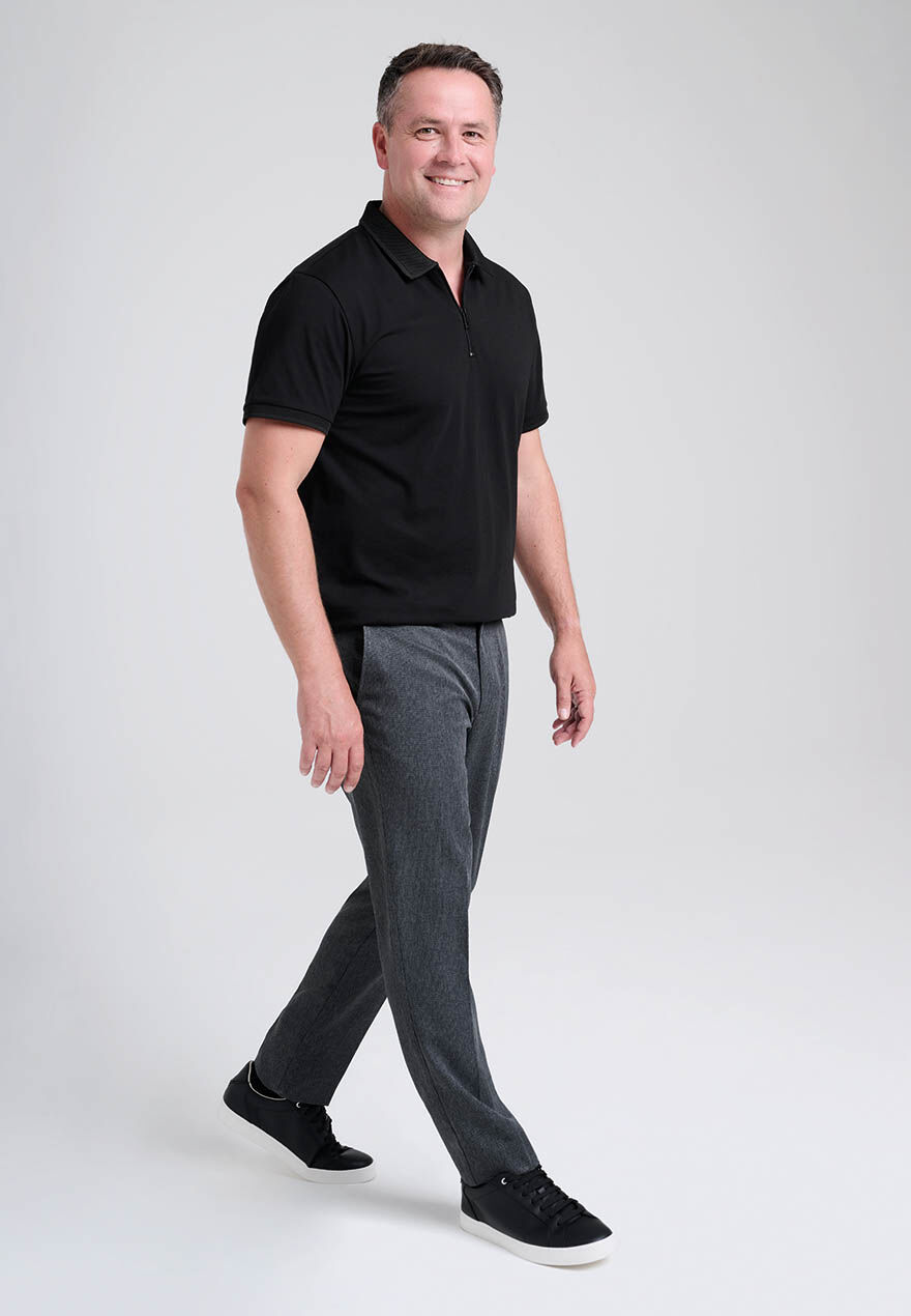 Mens Charcoal Check Slim Leg Trousers