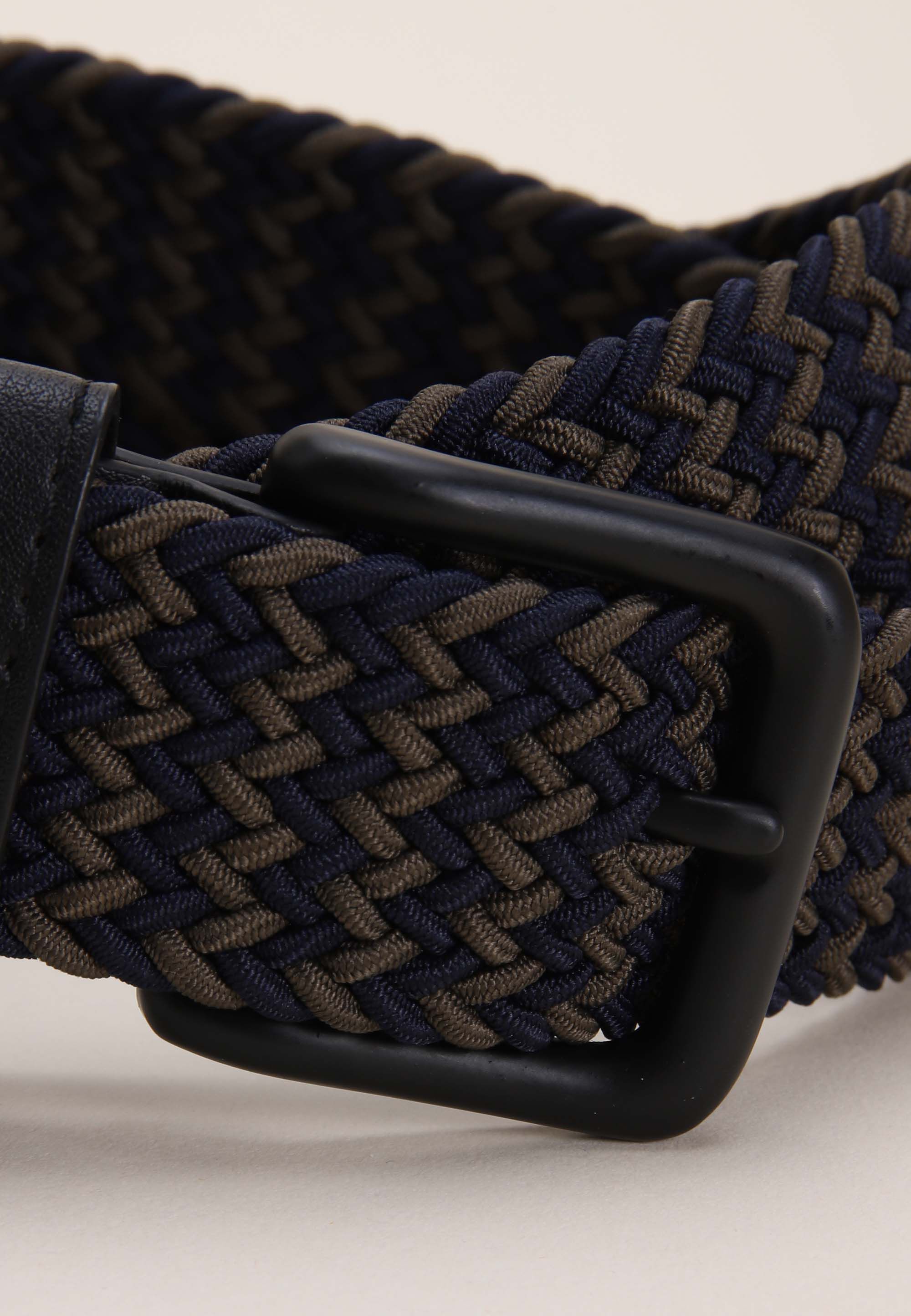 Mens Black Knitted Stretch Belt