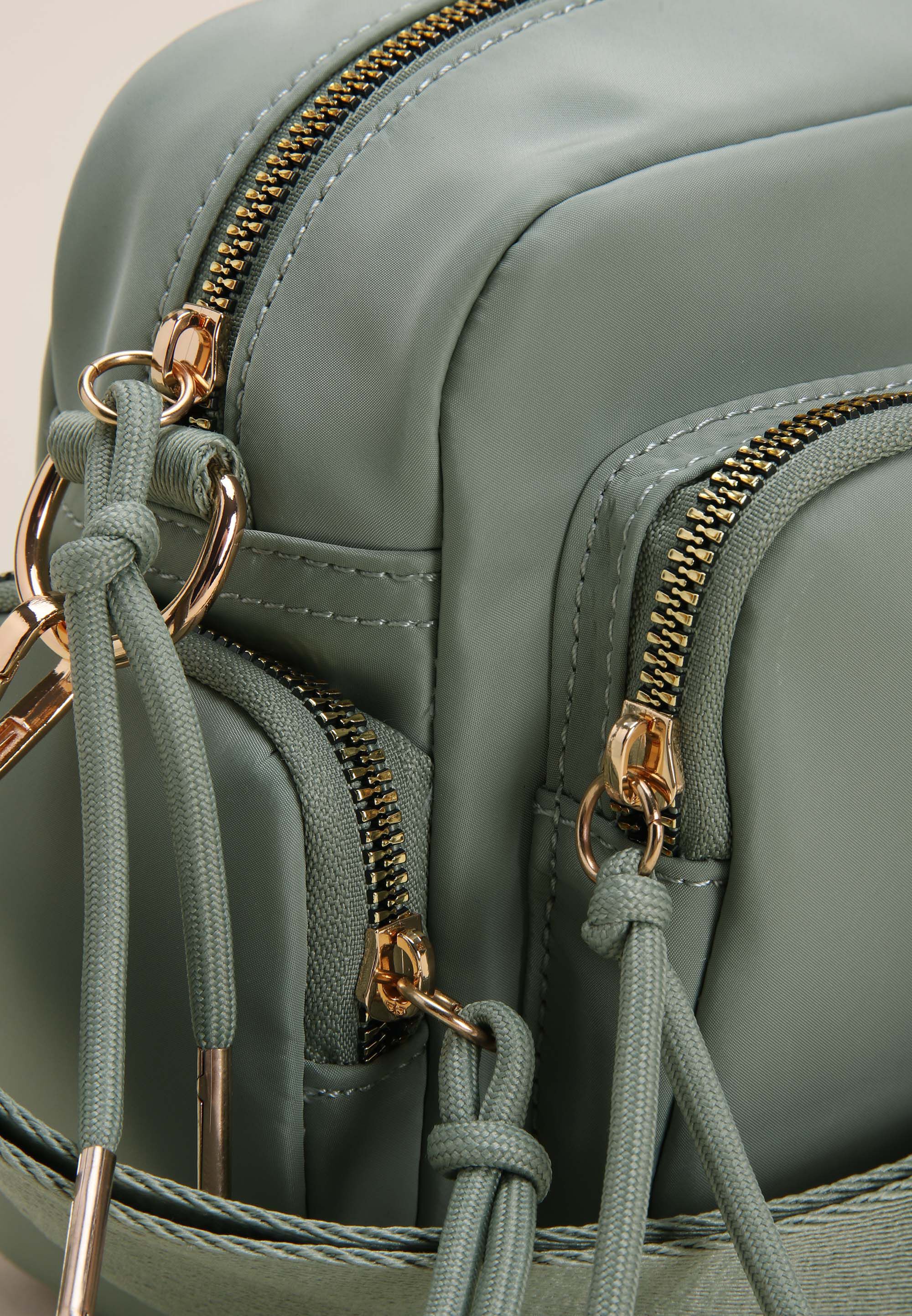 Womens Plain Khaki Nylon Camera Bag