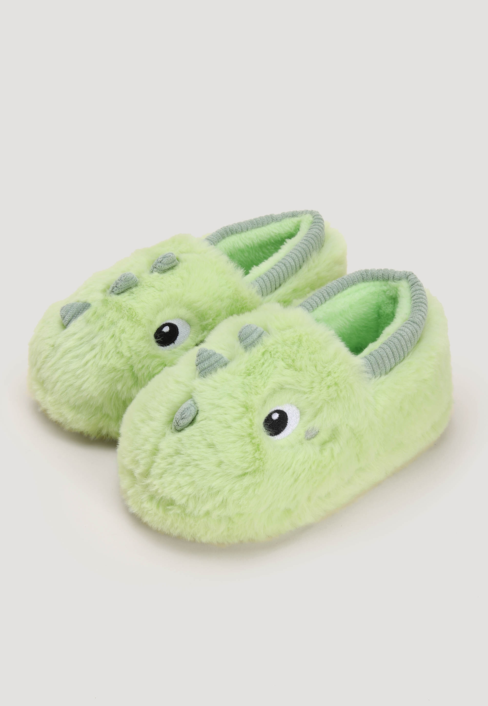Younger Boys Green Dinosaur Slippers