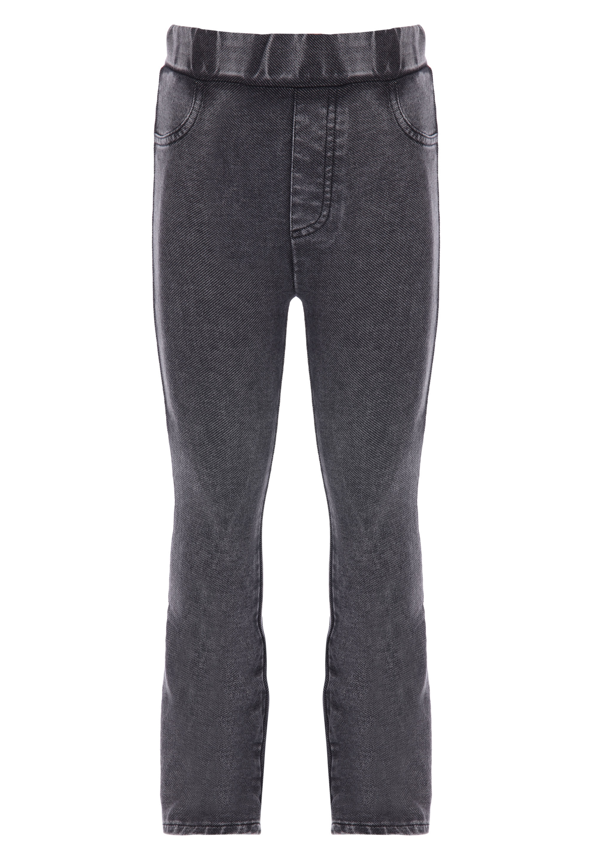 Younger Girls Grey Plain Bootcut Jeggings