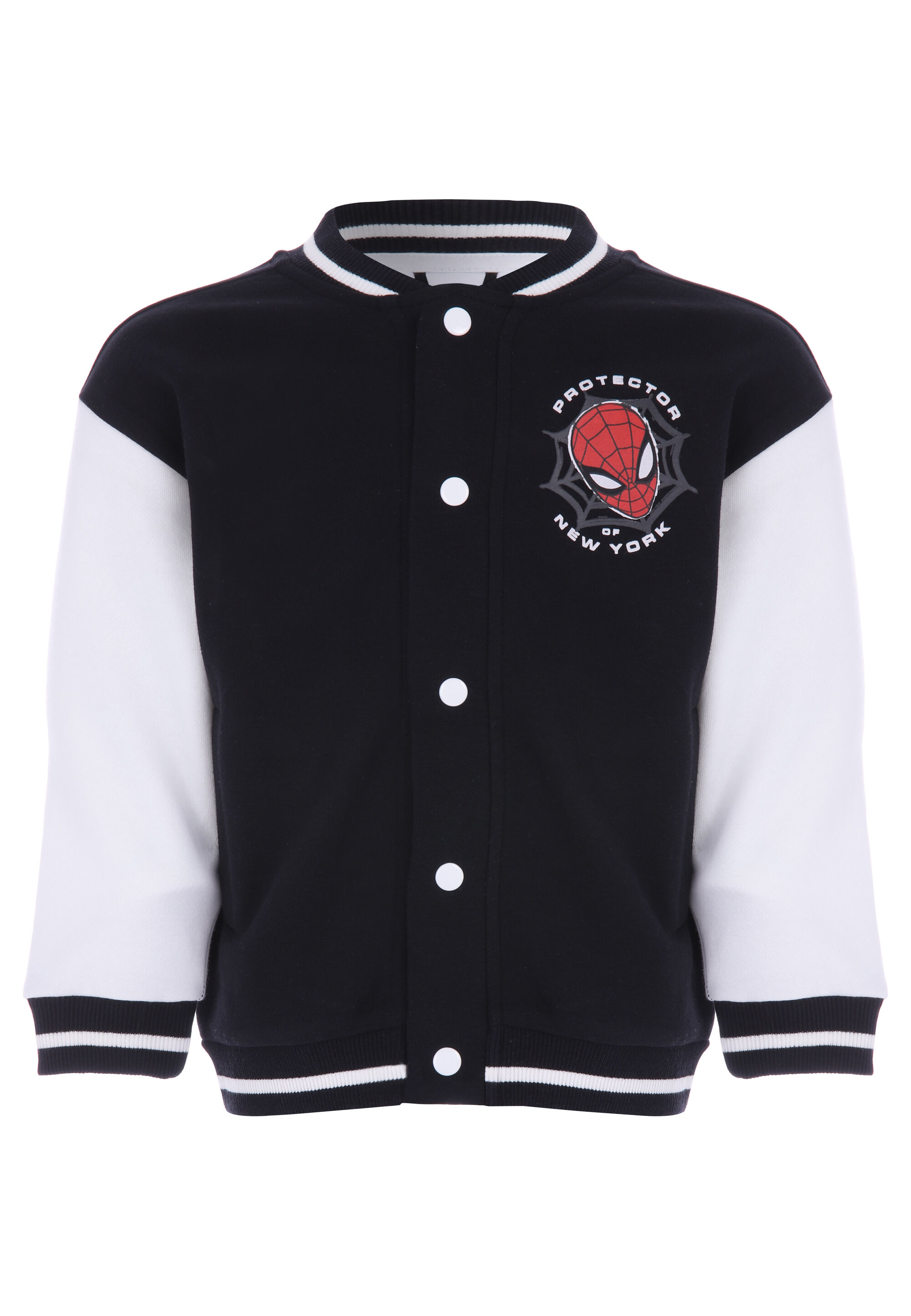 Younger Boys Black Spider-Man Baseball Jacket