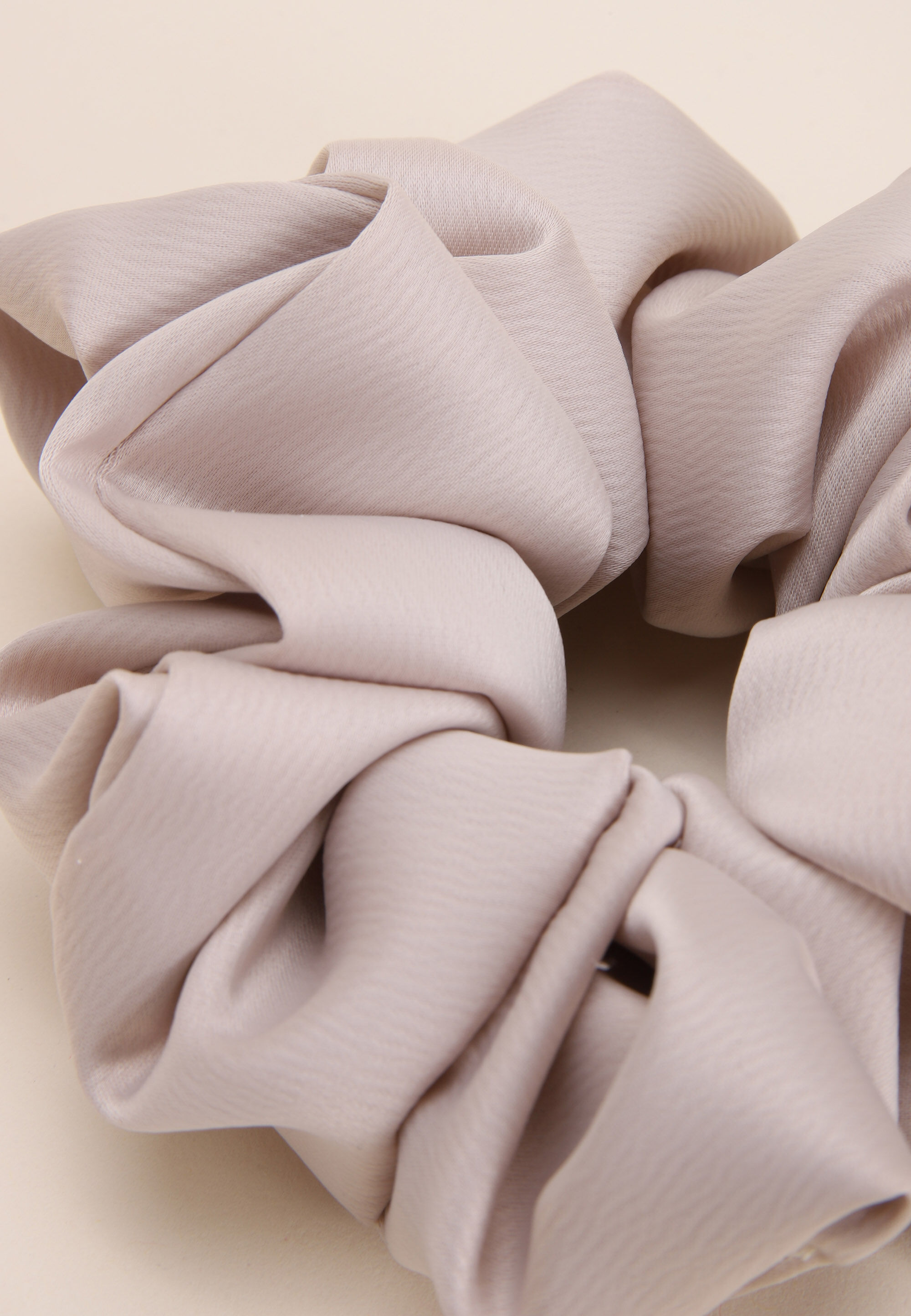 Womens Cream XL Satin Scrunchie