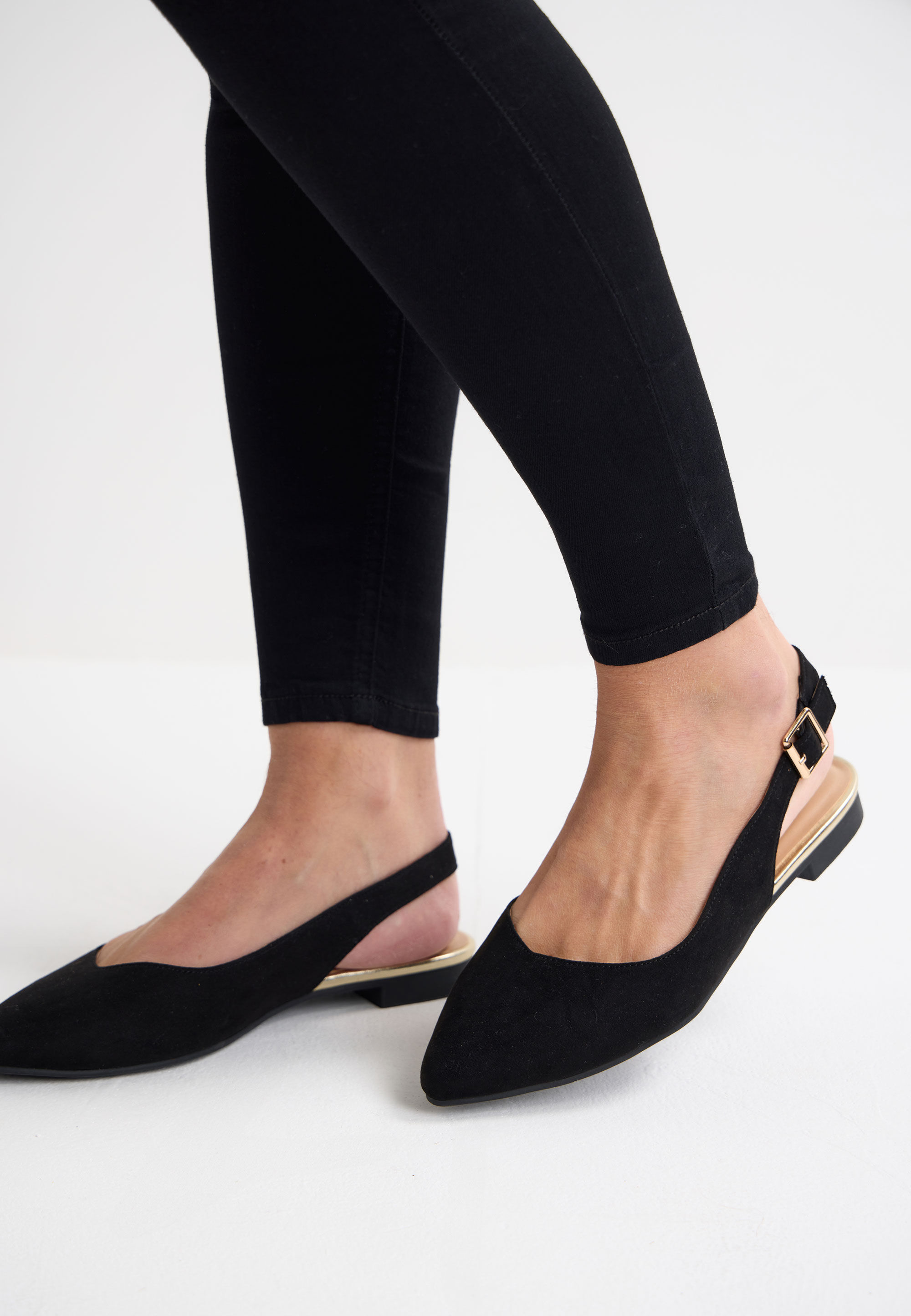 Womens Black Slingback Shoes