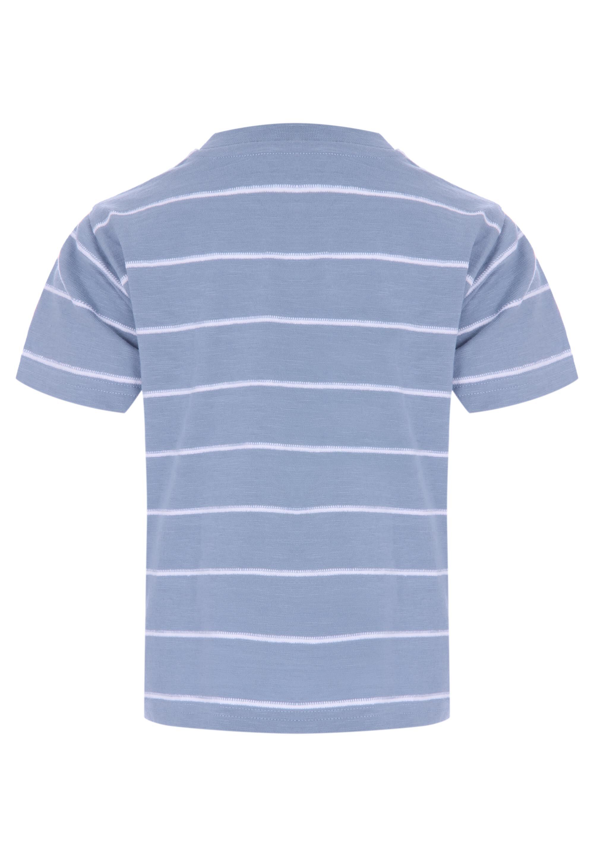 Younger Boys Blue Textured Stripe T-Shirt