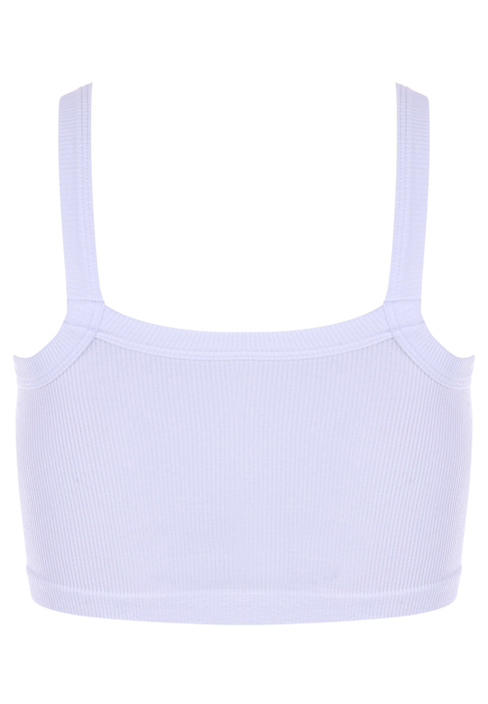 Older Girls White Crop Seamless Vest