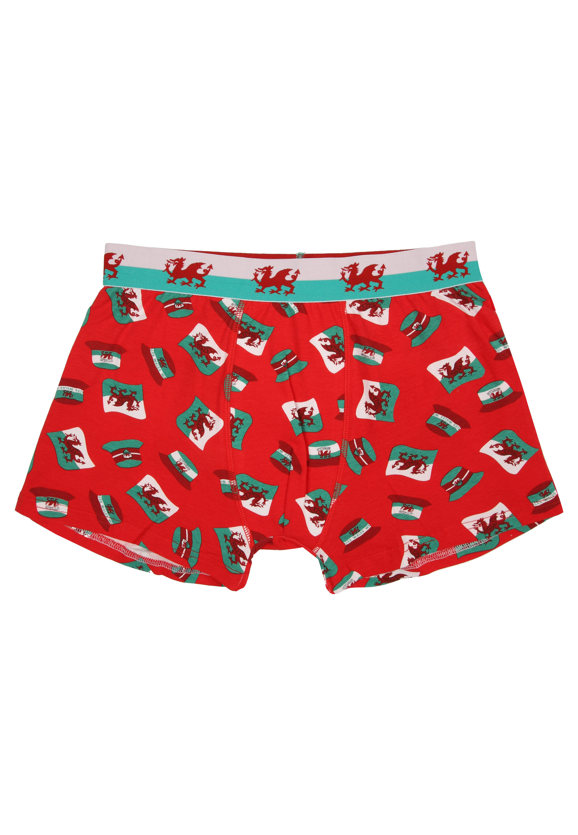 Mens Red Welsh Flag Novelty Trunks