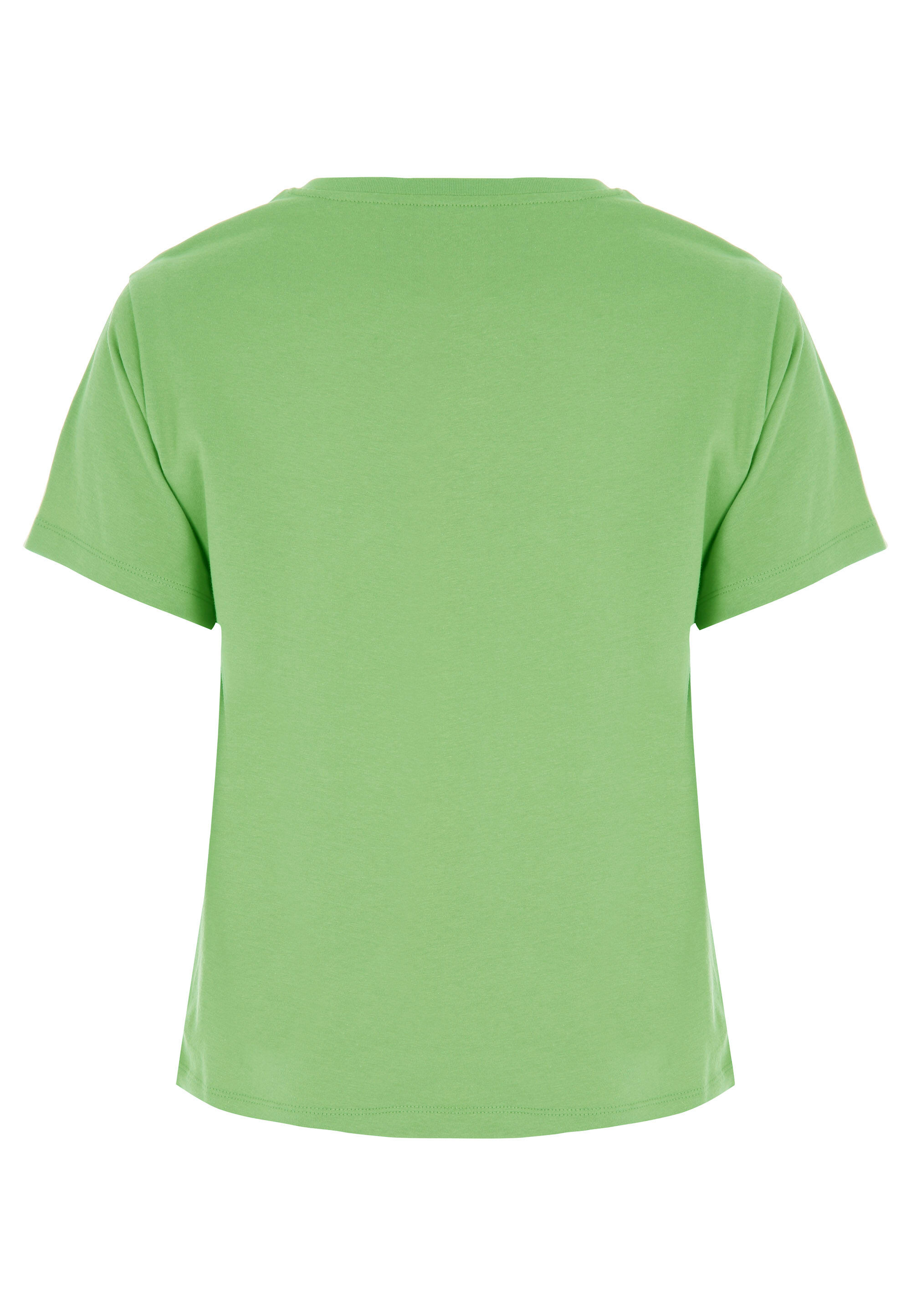 Womens Green Plain Front Knot T-Shirt