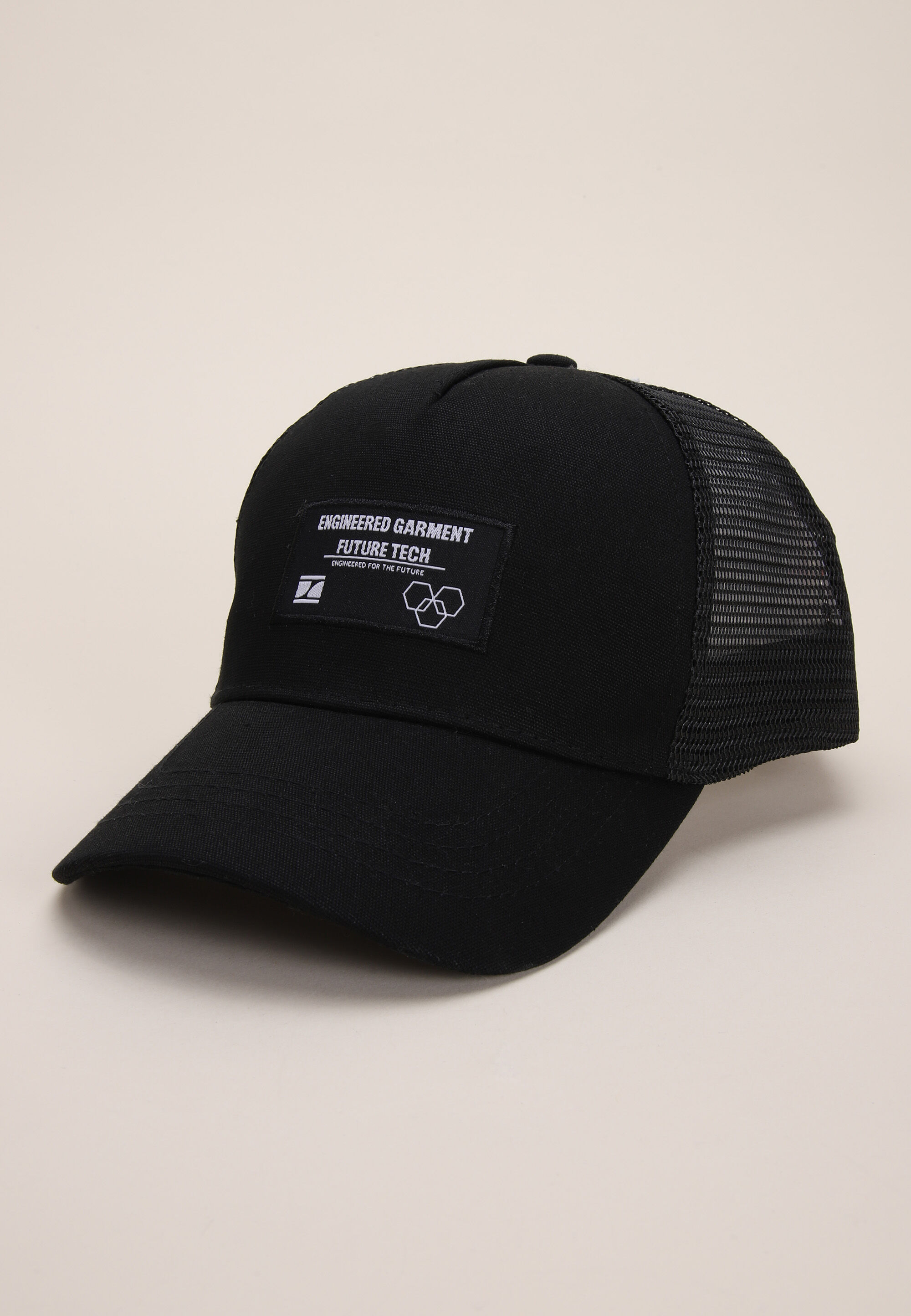 Older Boys Black Patch Trucker Hat