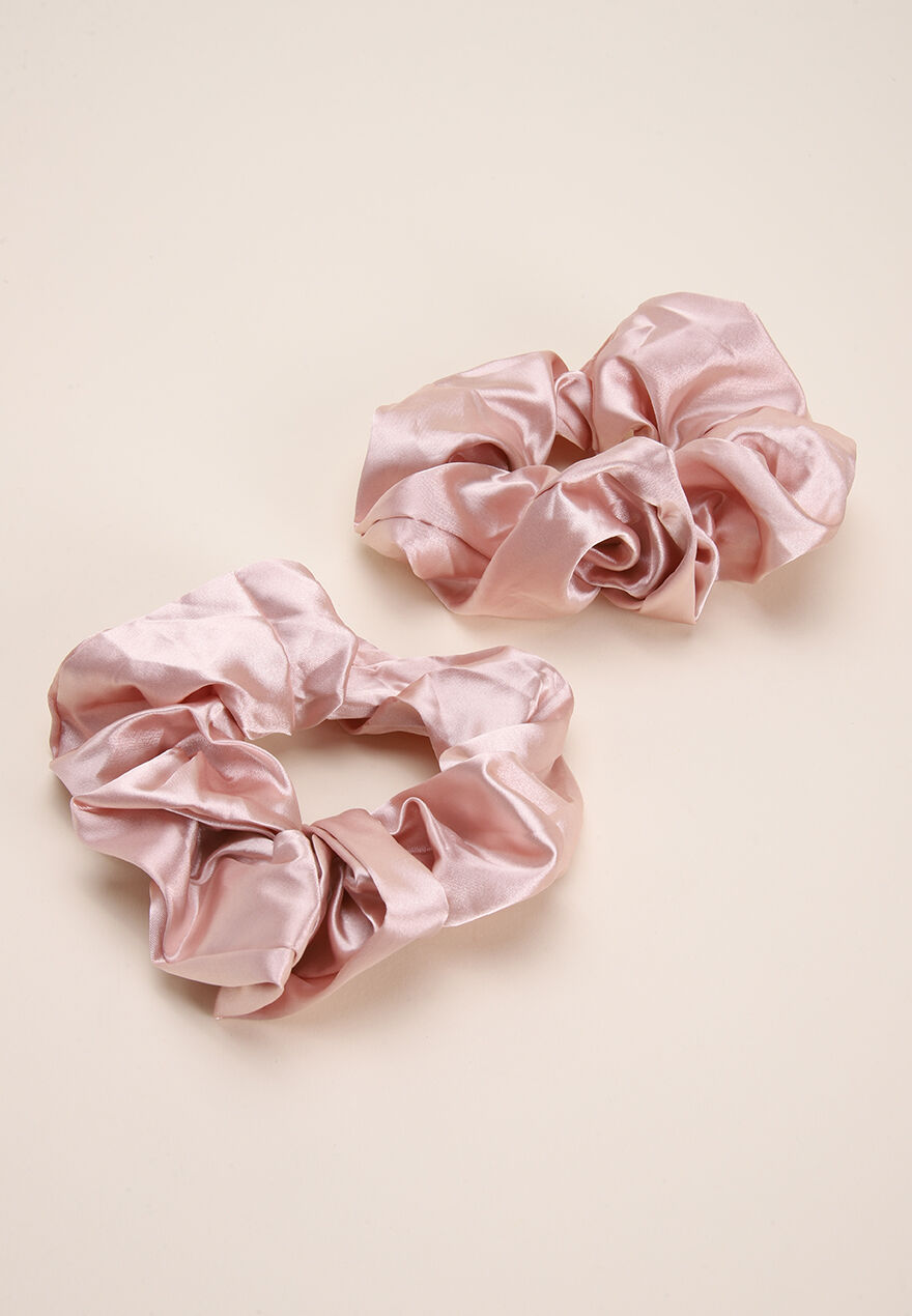 Womens 2pk Pink Sleep Scrunchies