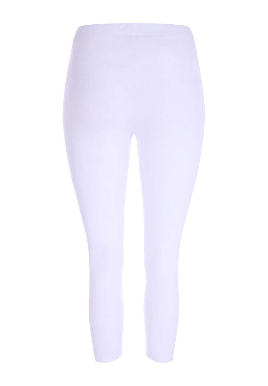 Womens White Cropped Leggings