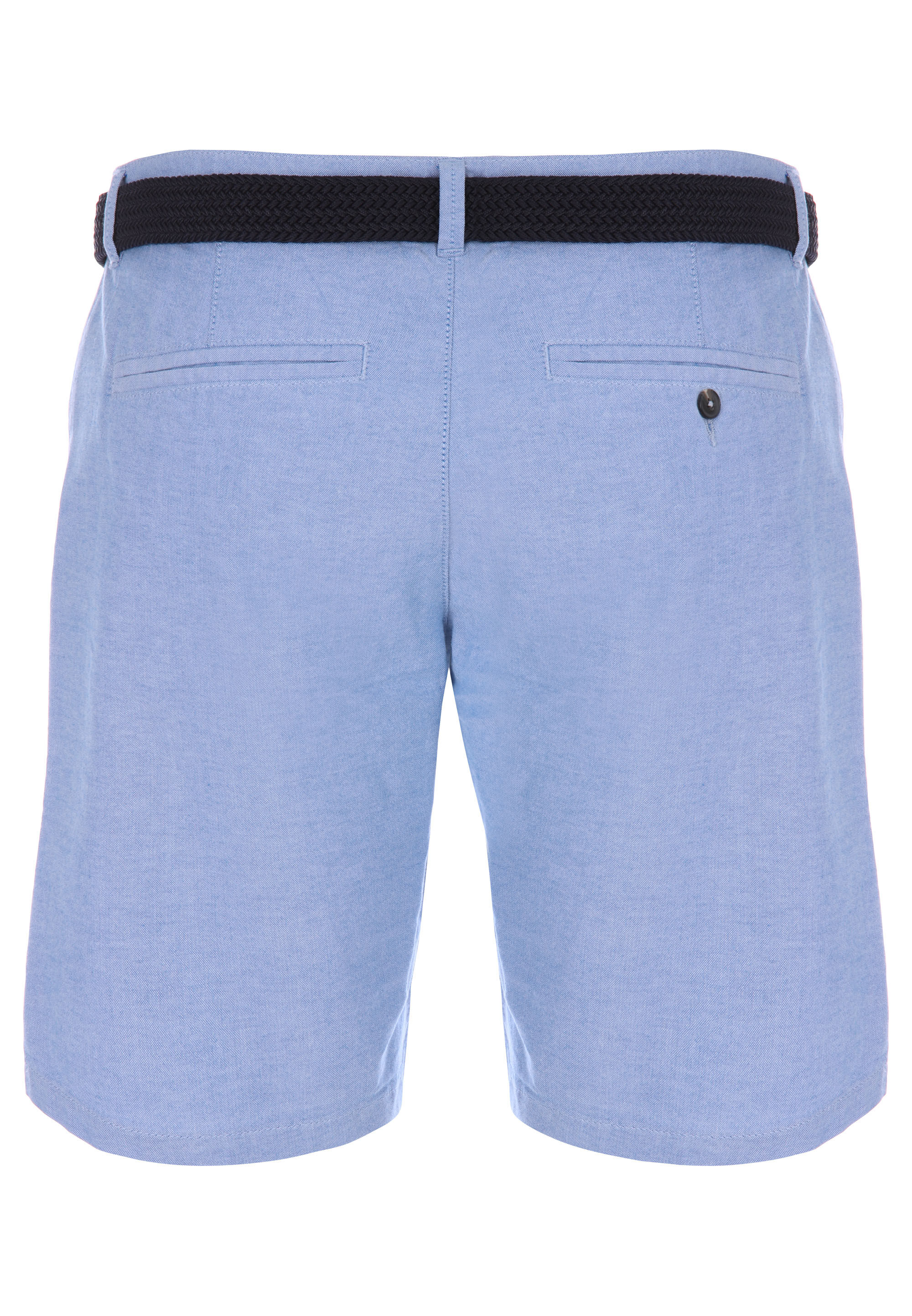Mens Blue Belted Oxford Shorts