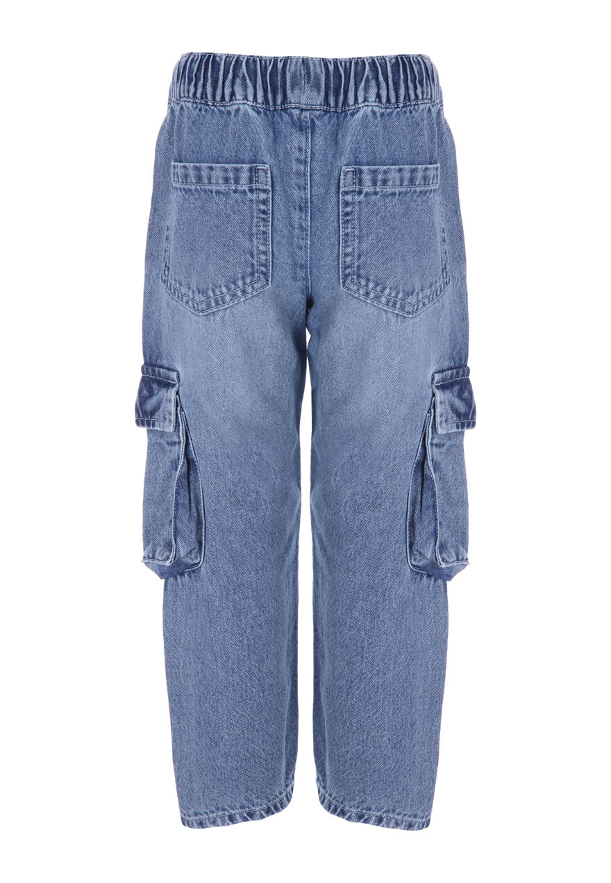 Younger Boy Blue Denim Cargo Jogger