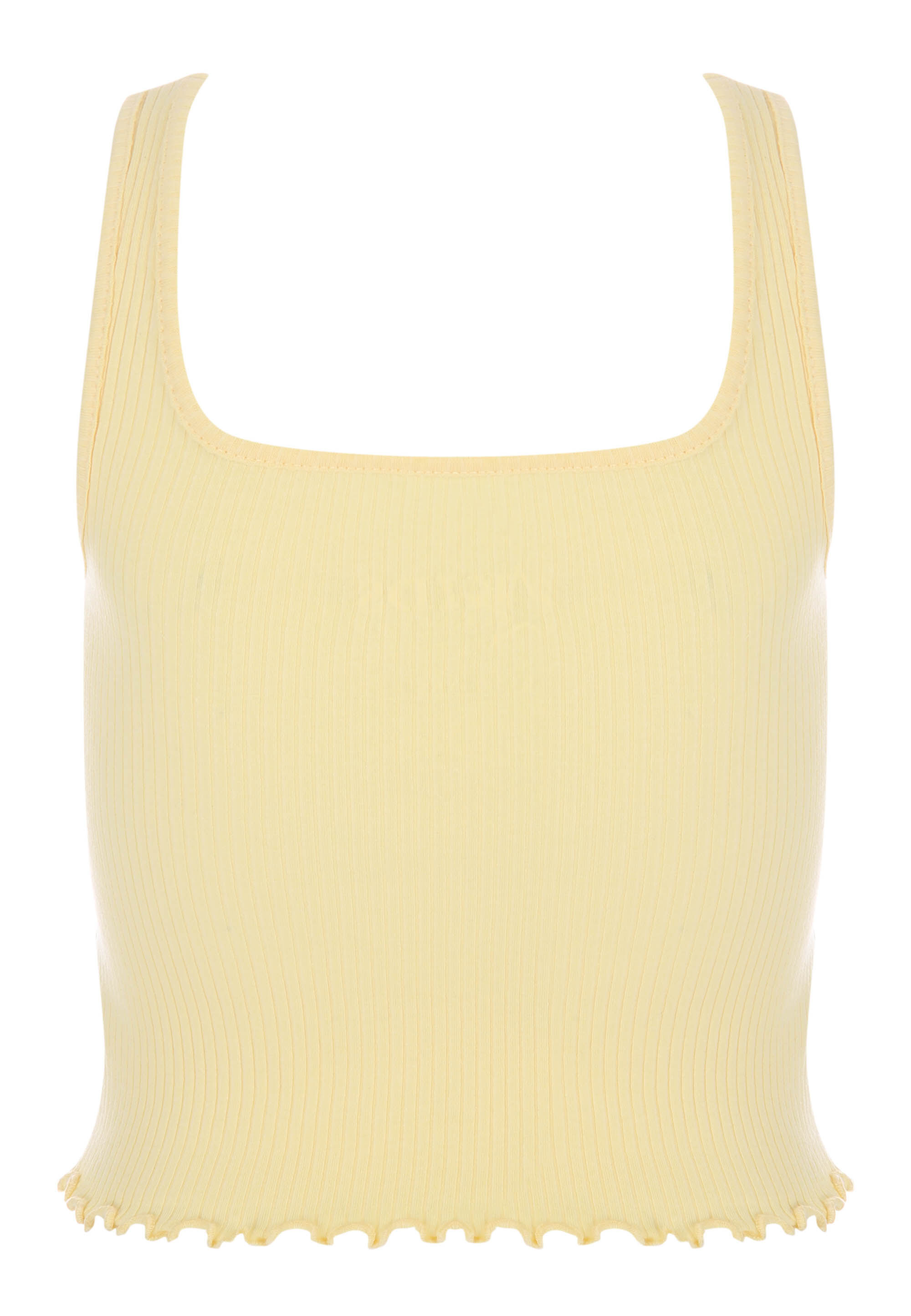 Older Girls Yellow Square Neck Vest Top