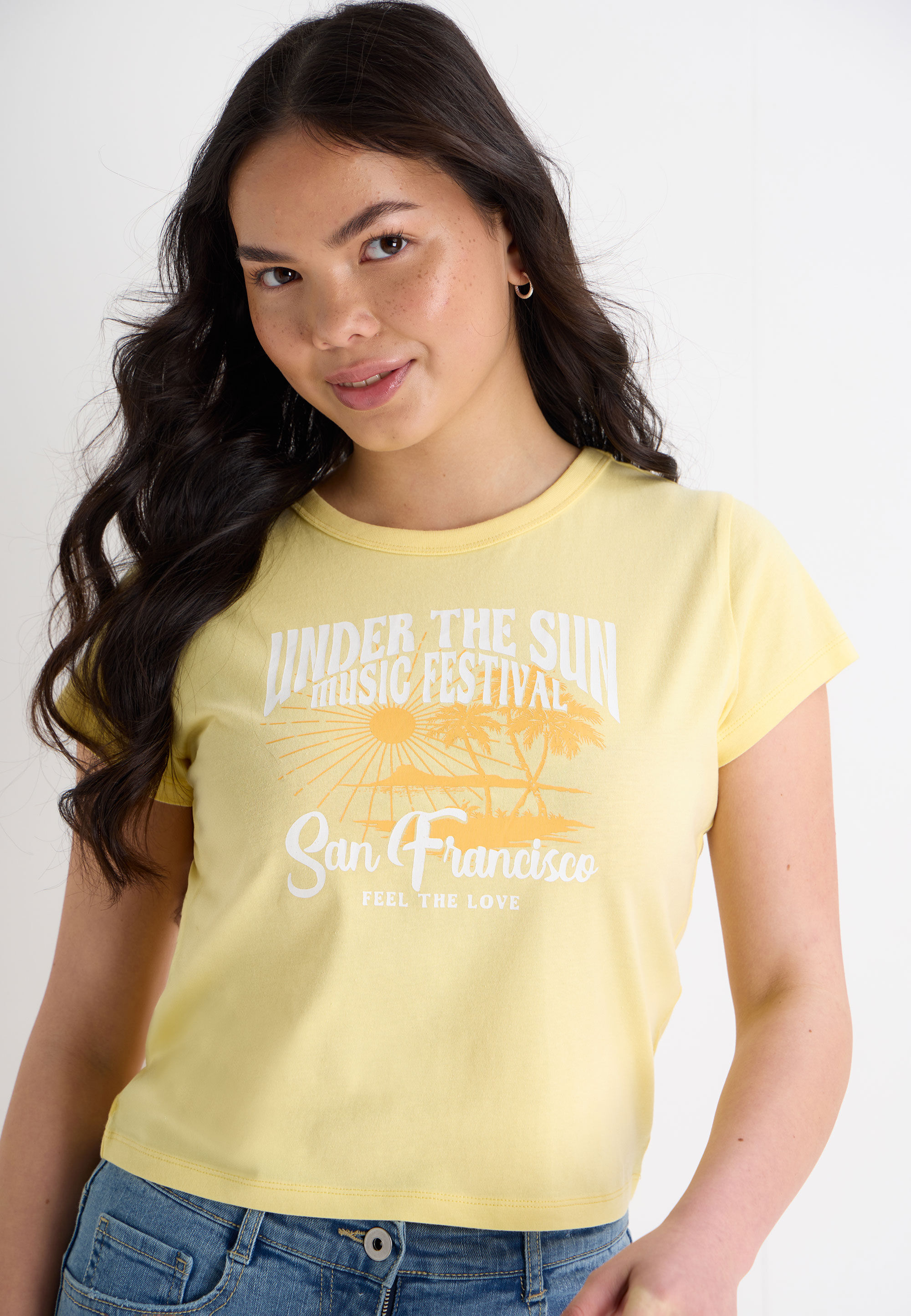 Older Girls Yellow San Francisco Short Sleeve Top