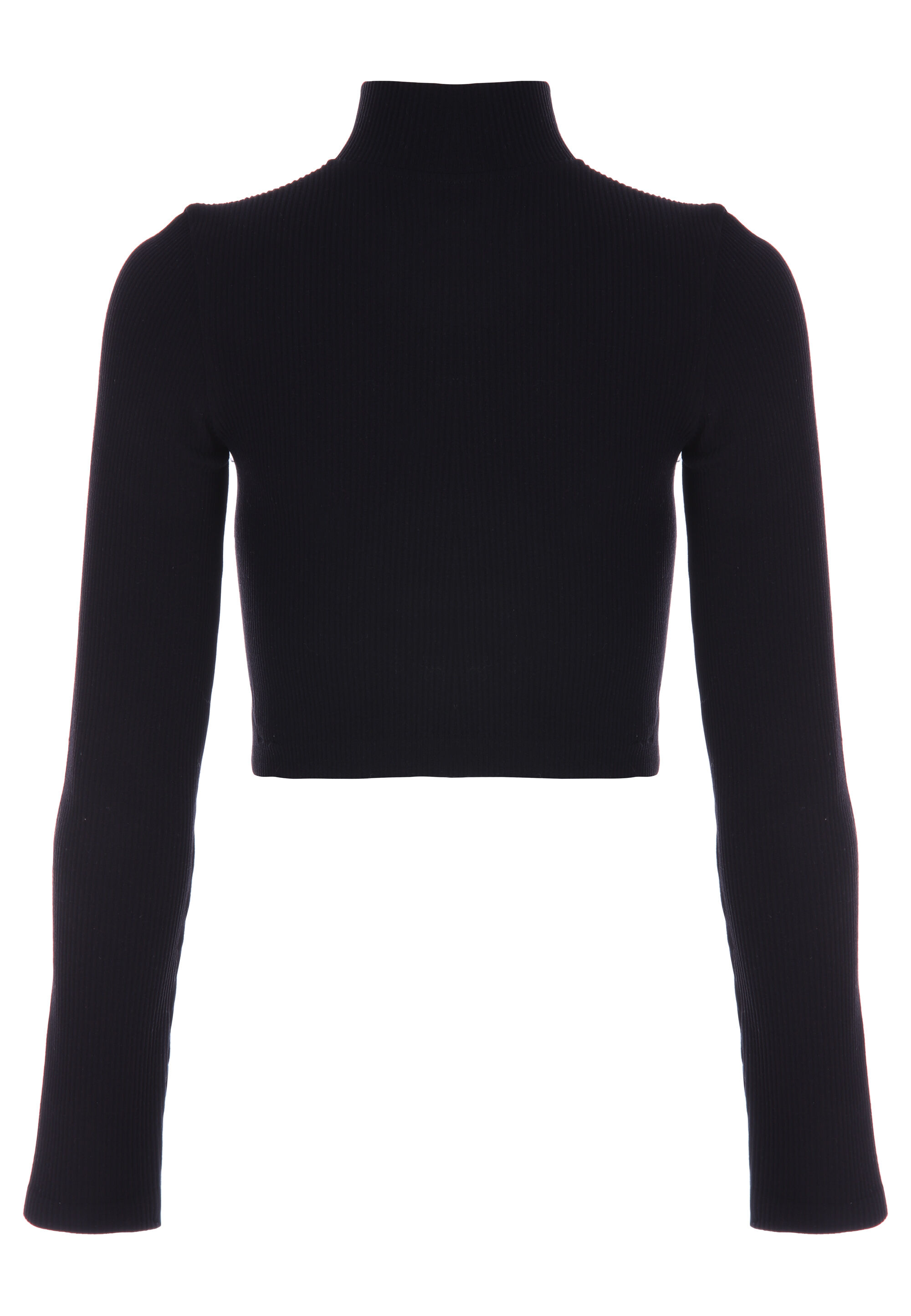 Older Girls Black Seam Free Half Zip Top