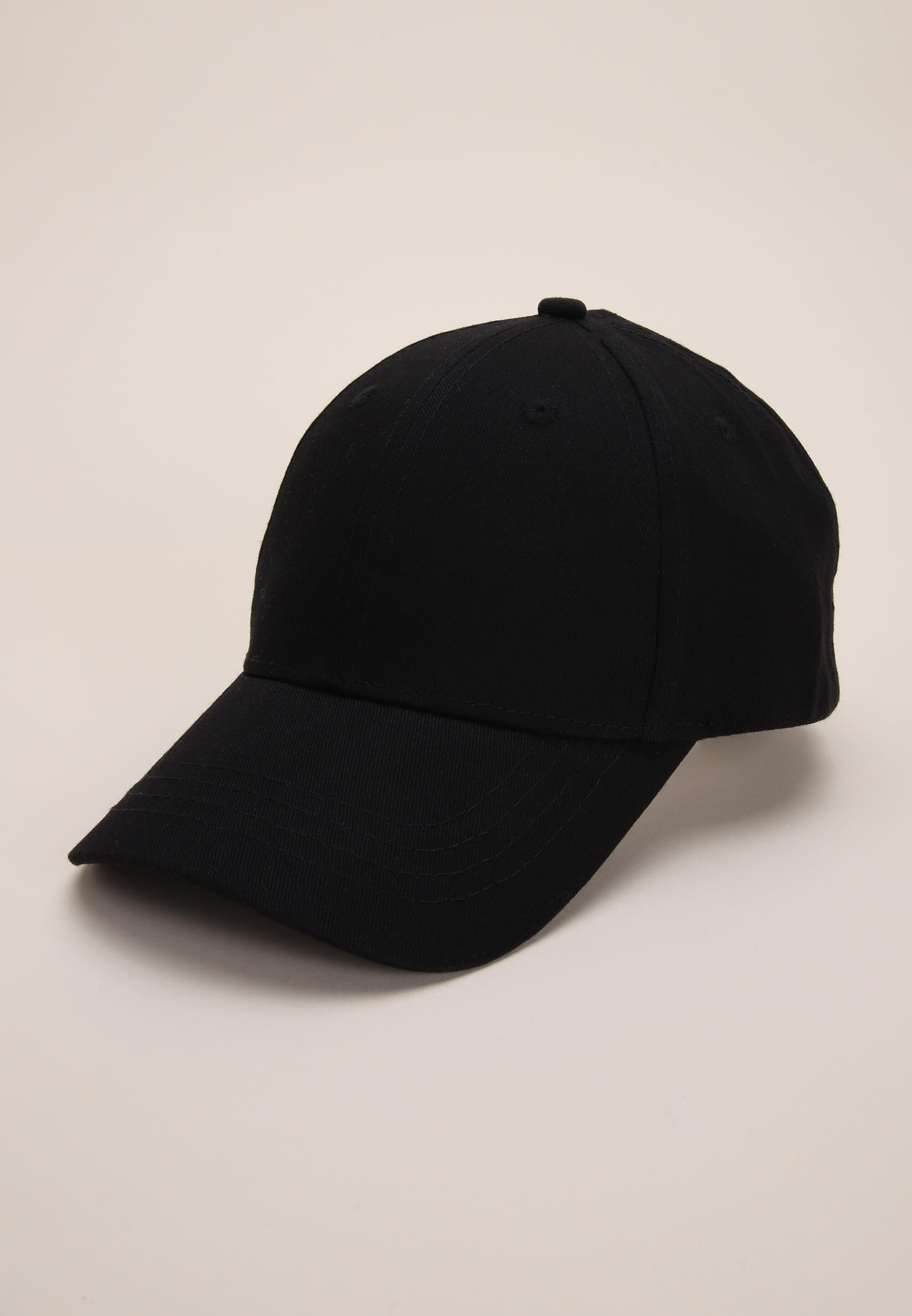 Older Boys Black Plain Baseball Cap
