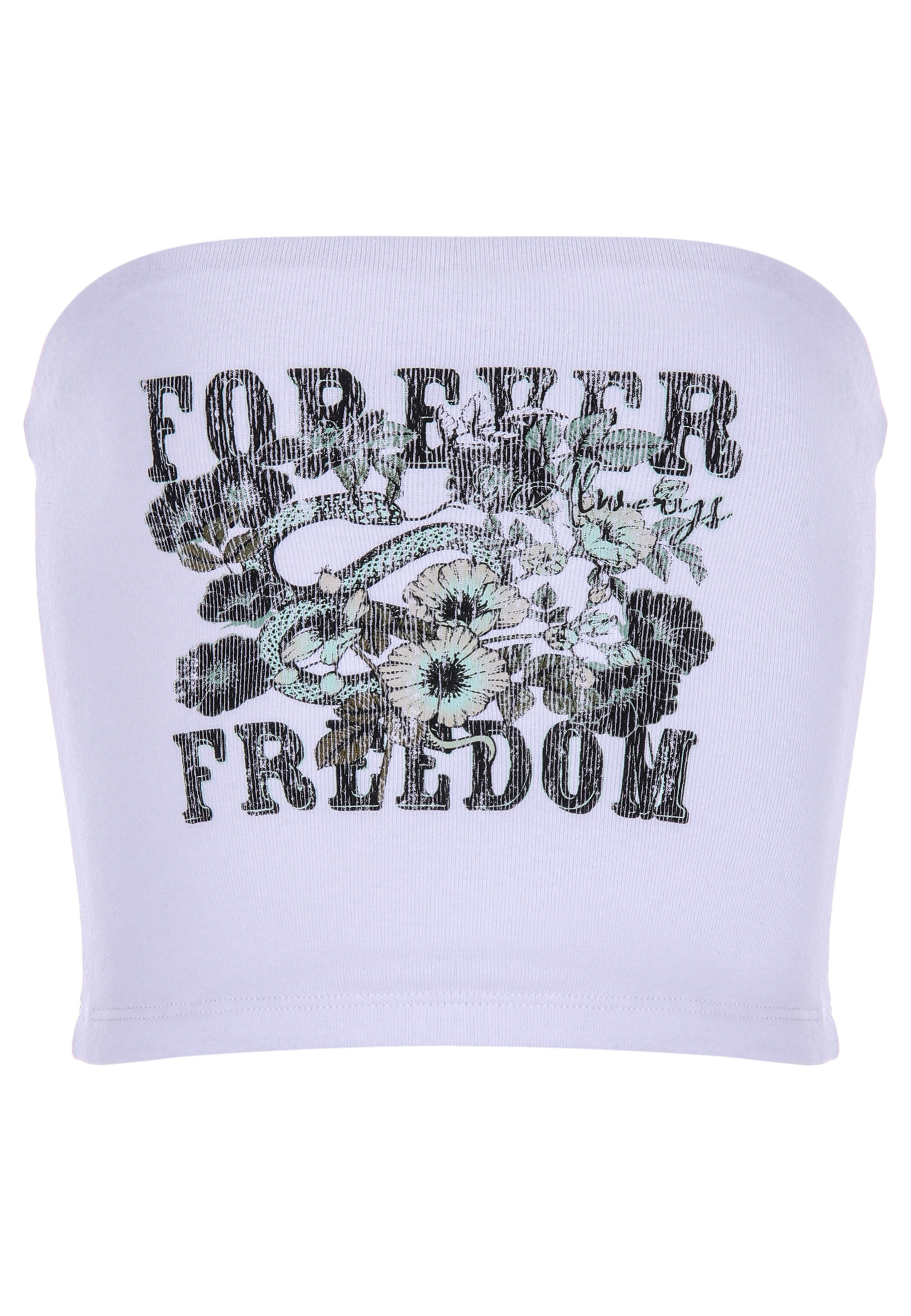Older Girls White Snake Bandeau Top