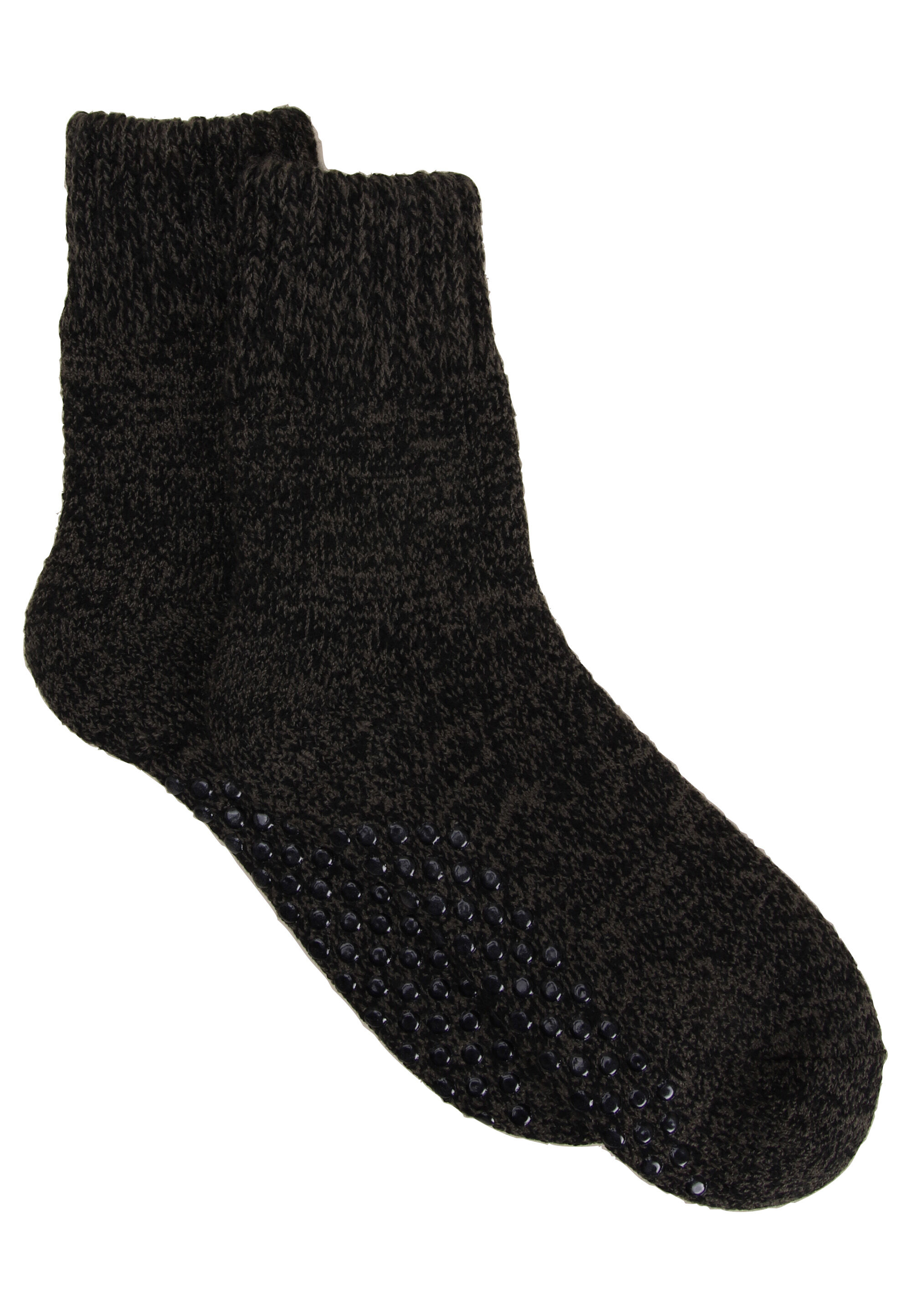 Mens 1pk Green Knitted Cropped Slipper Socks