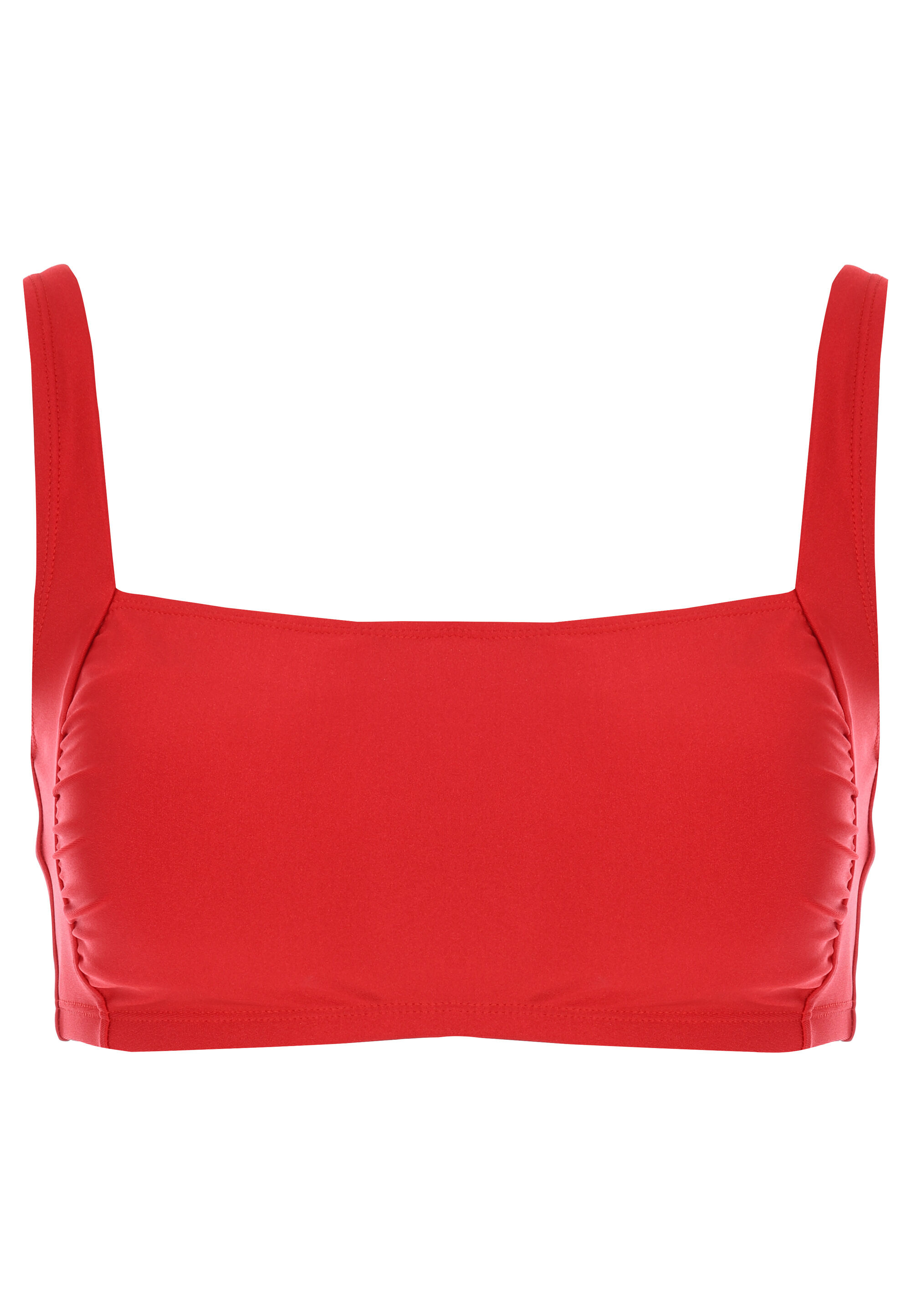 Womens Red Square Neck Bikini Top