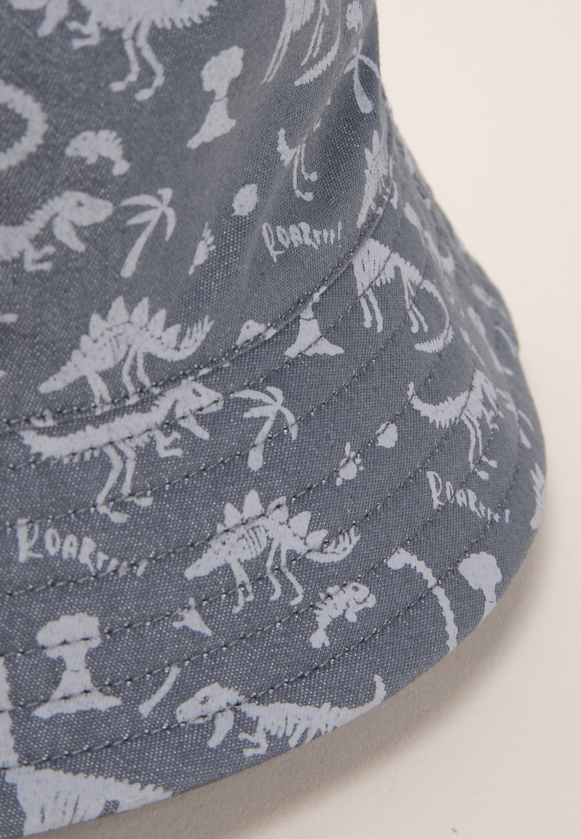 Younger Boys Blue Denim Dinosaur Print Bucket Hat