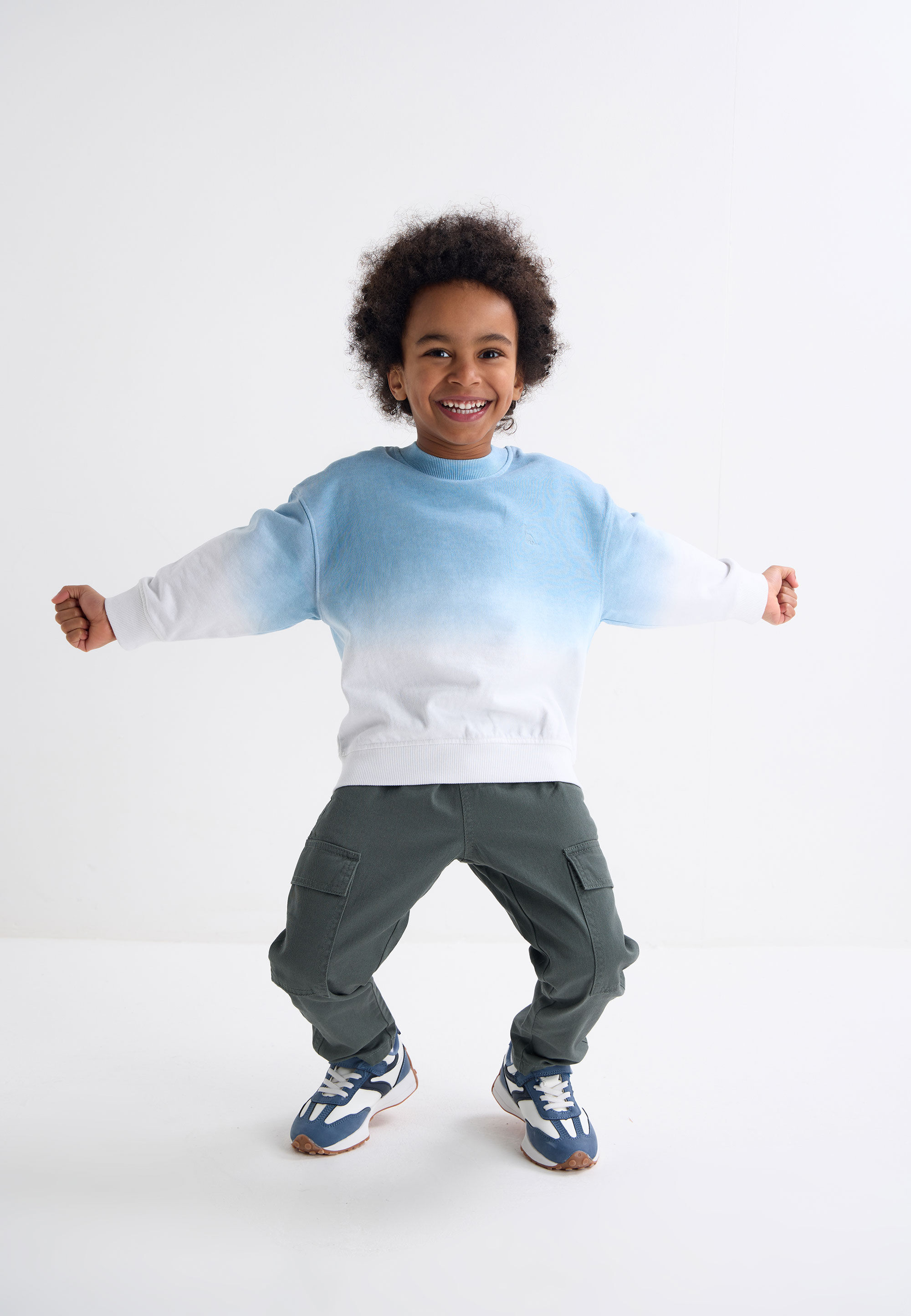 Younger Boys Khaki Woven Twill Cargo Trousers
