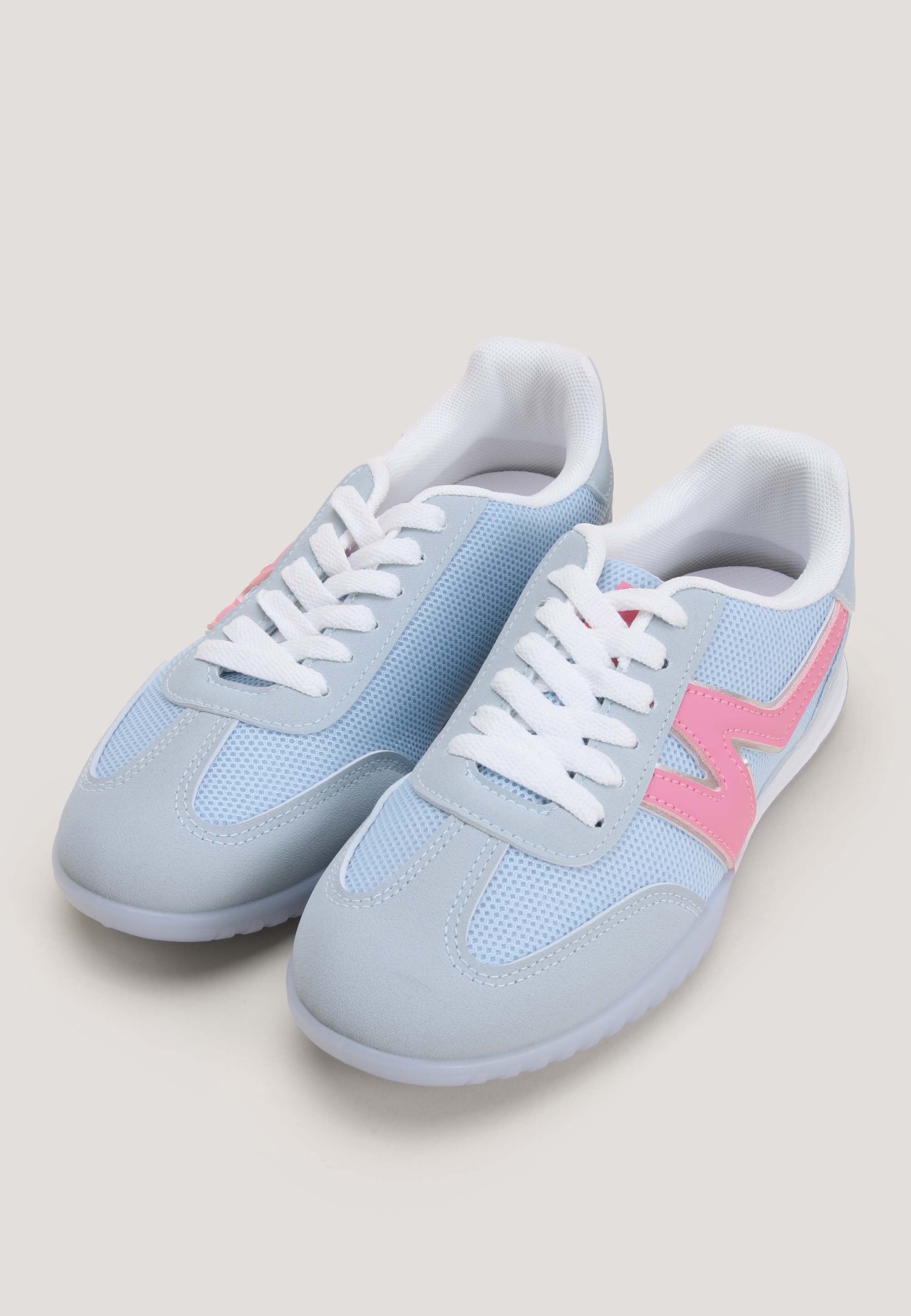 Womens Blue & Pink Casual Retro Jogger Trainers