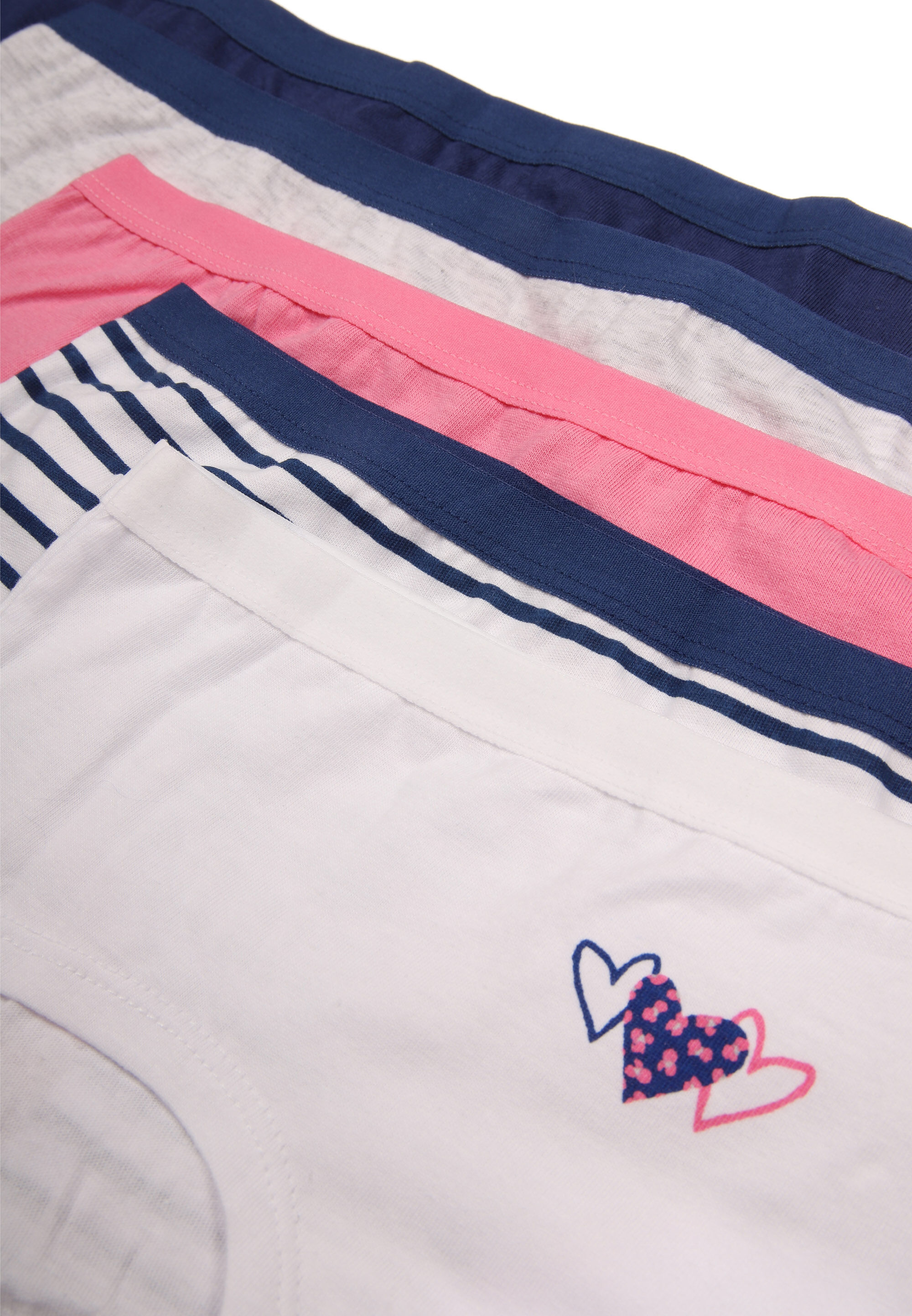 Older Girls 5pk Navy Stripe Print Shorts